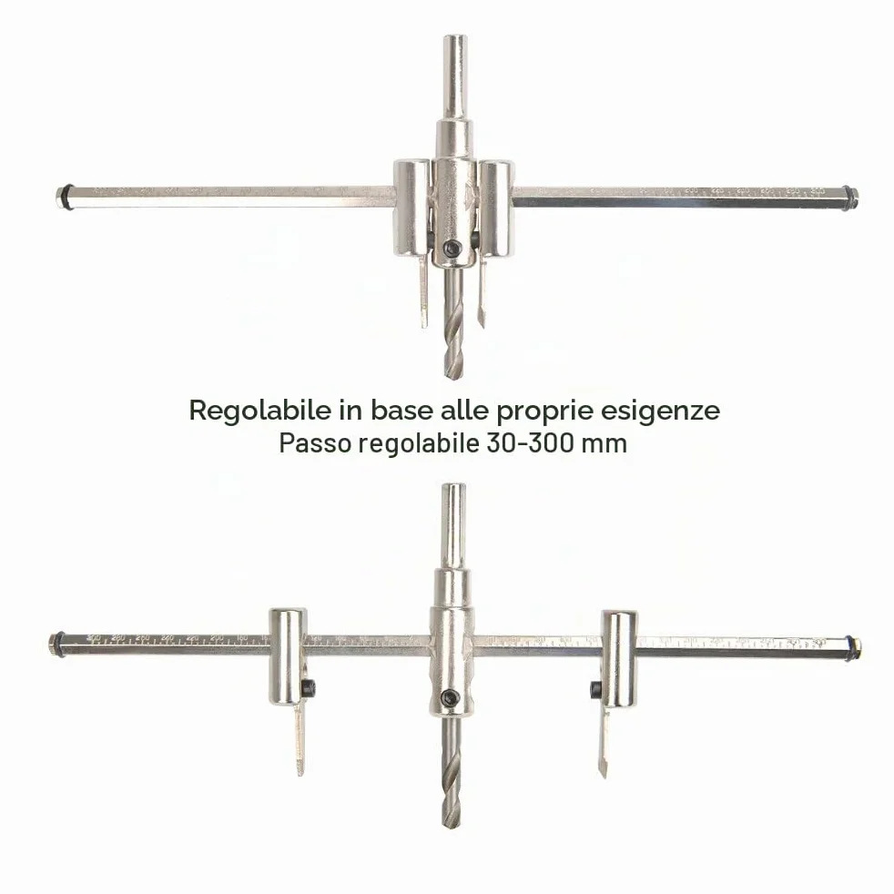 Sega a Tazza Regolabile 30-300 mm Fresa Circolare Punta Trapano per Legno Compensato Laminati