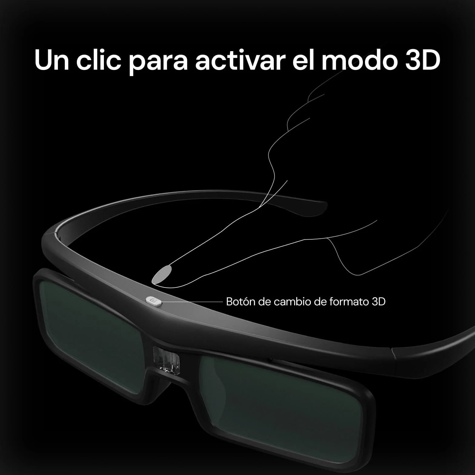 Valerion Occhiali DLP Link 3D, compatibili con i proiettori DLP-Link 3D - Occhiali ricaricabili con otturatore attivo (nero 1PCS)