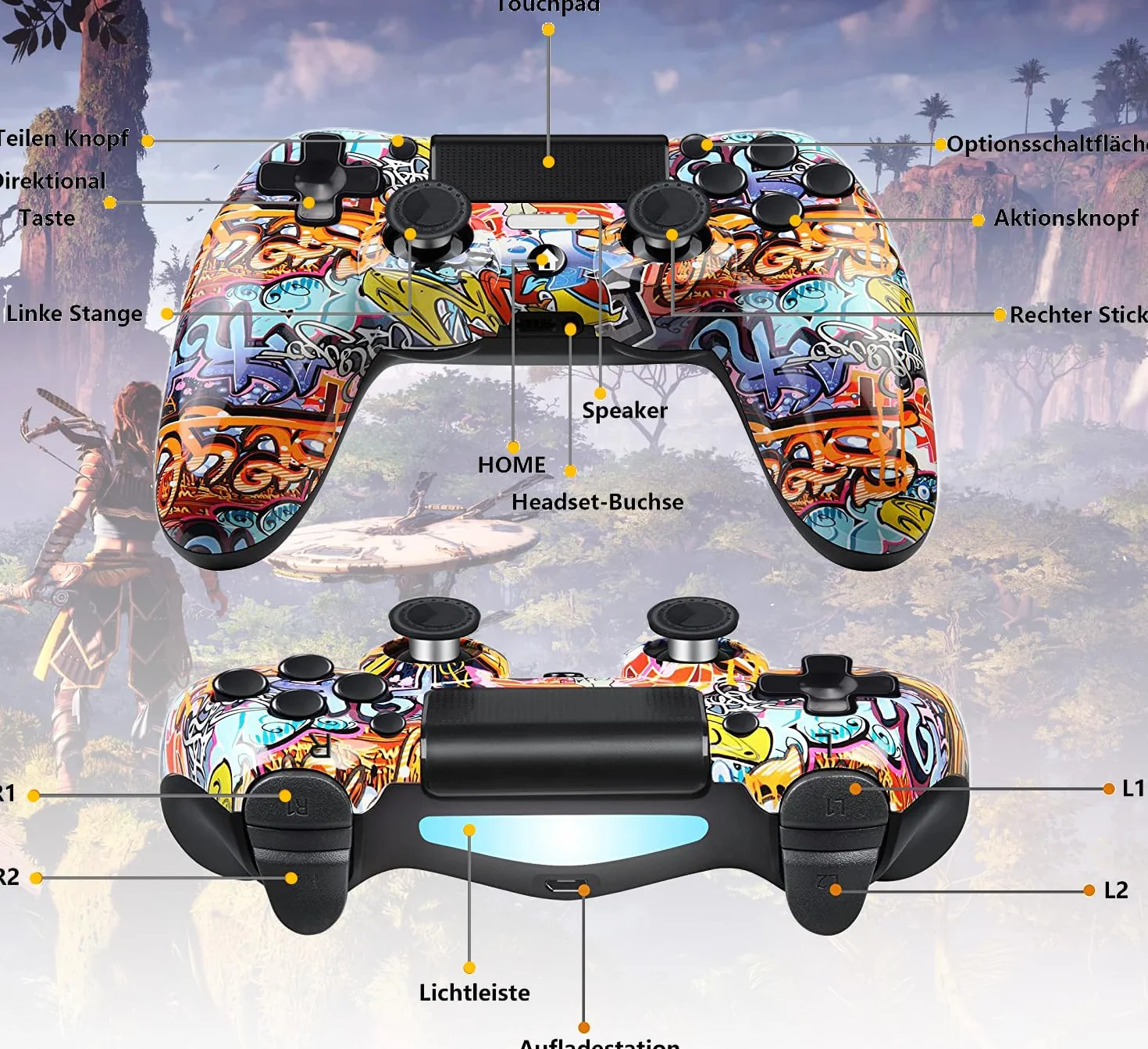 Stycizom Controller Compatibile con Ps-4,Controller Wireless Joystick Compatibile con PS-4/Pro/Slim/PC,Batteria Integrata da 600 mAh con Doppio Sensore di Vibrazione/6 Assi
