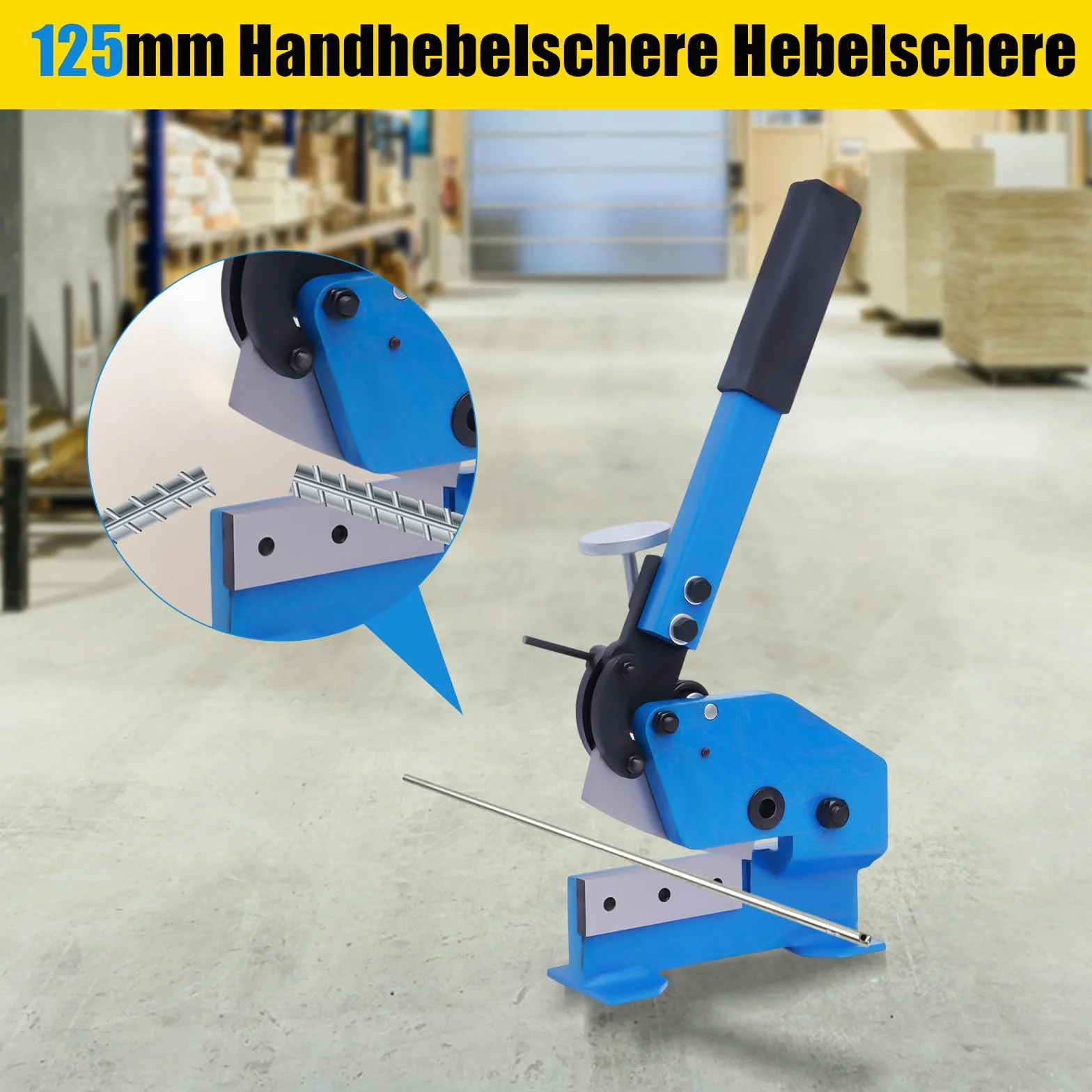 Cesoie manuali per lamiera lama 12,5 cm forbici a leva per acciaio fino 11 mm taglierina metallo morsetto regolabile
