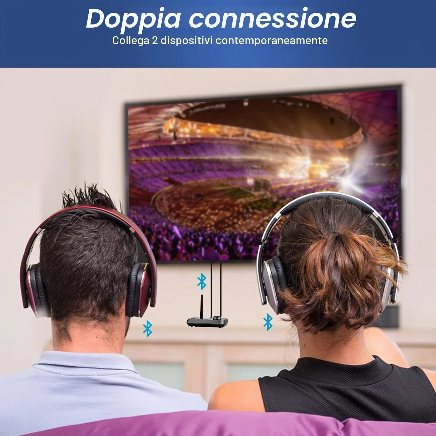 August MR280 Trasmettitore Bluetooth per TV, Trasmettitore Ricevitore Adattatore Bluetooth 5.0 per PC Cuffie, HIFI, Bassa Latenza con Multipunto, Modalità Bypass - AUX Jack RCA Ottico USB-C