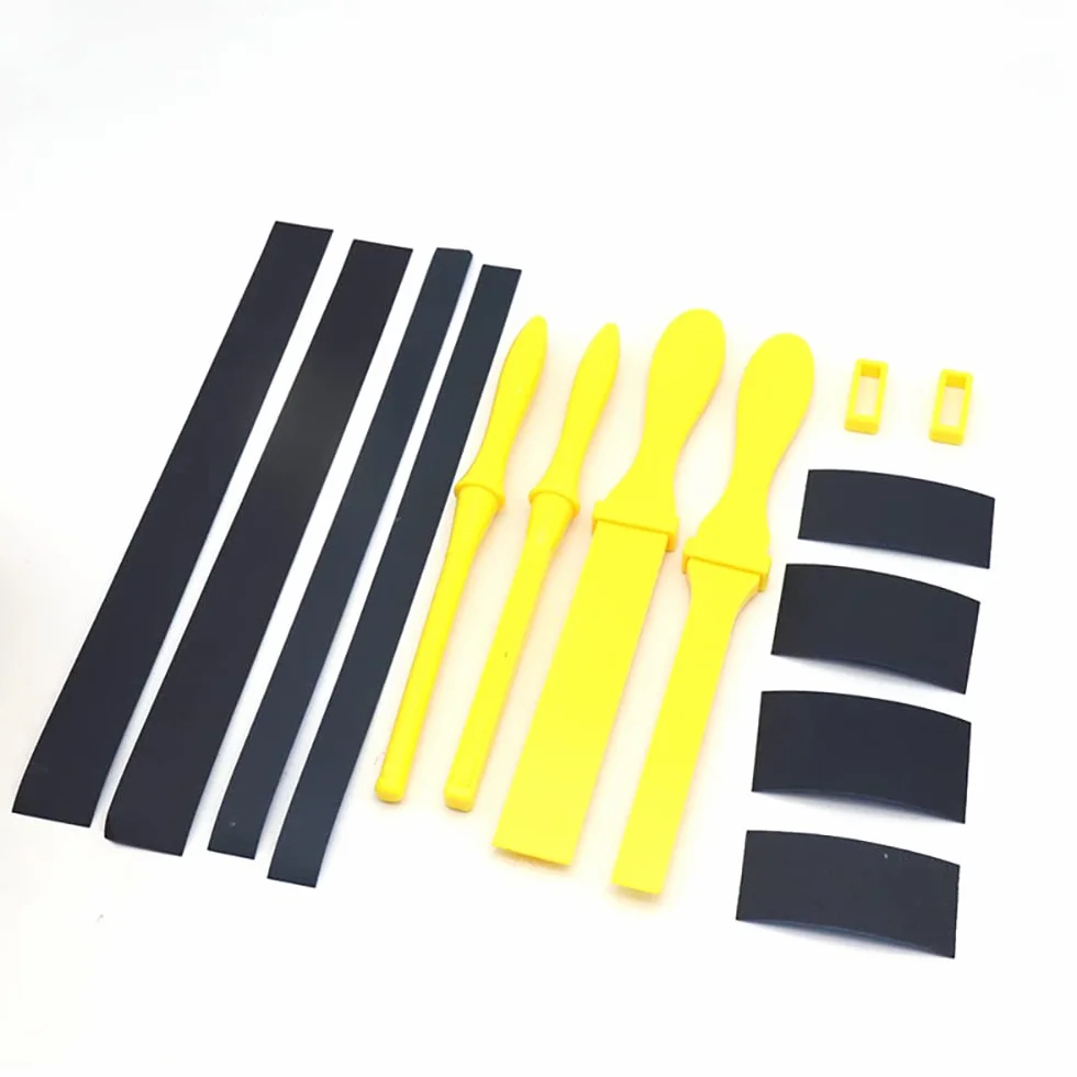 Carta vetrata rotolo per levigare legno metallo, kit bastoncini plastica, 4 pezzi