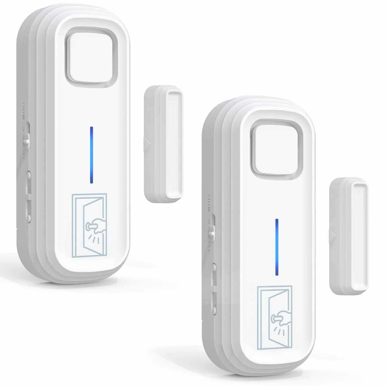 SANJIE Allarmi per porta quando aperto con avvisi istantanei e ritardati 30s/1min/2min/4min, allarme 2 in 1 con sensore di allarme per porta, allarme per casa, negozio, ufficio, sicurezza quando si