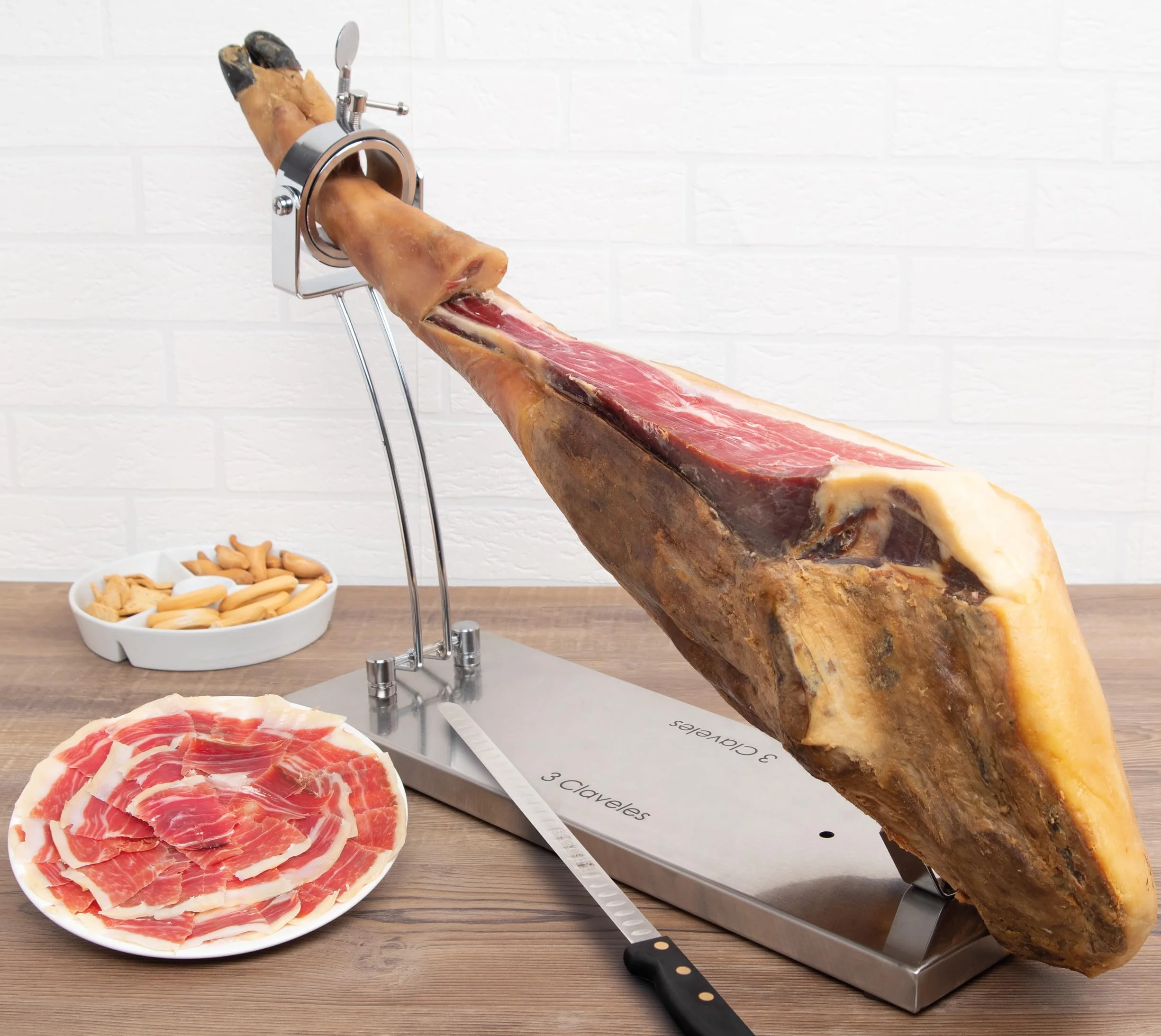 SOPORTE JAMONERO INOX PRO PLEGABLE CABEZAL GIRATORIO 3C