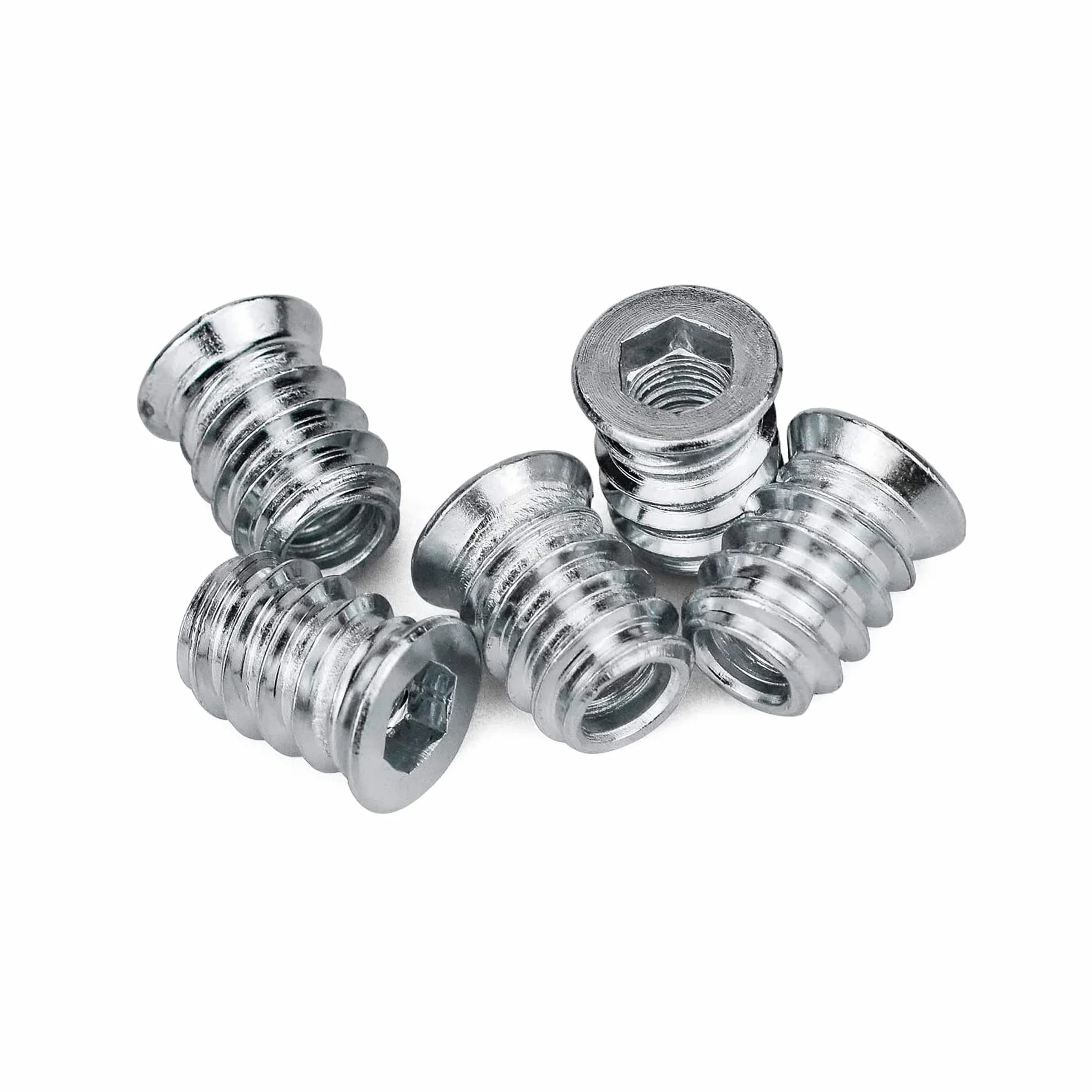 DOJA Industrial | Boccole Filettate per Legno | 40 Pezzi | 8 x 15 mm | Inserti Filettati | Rivetti Filettati Esagonali | Dadi esagonali in lega | Bussole Filettate | Inserti a Legna | Per Compensato