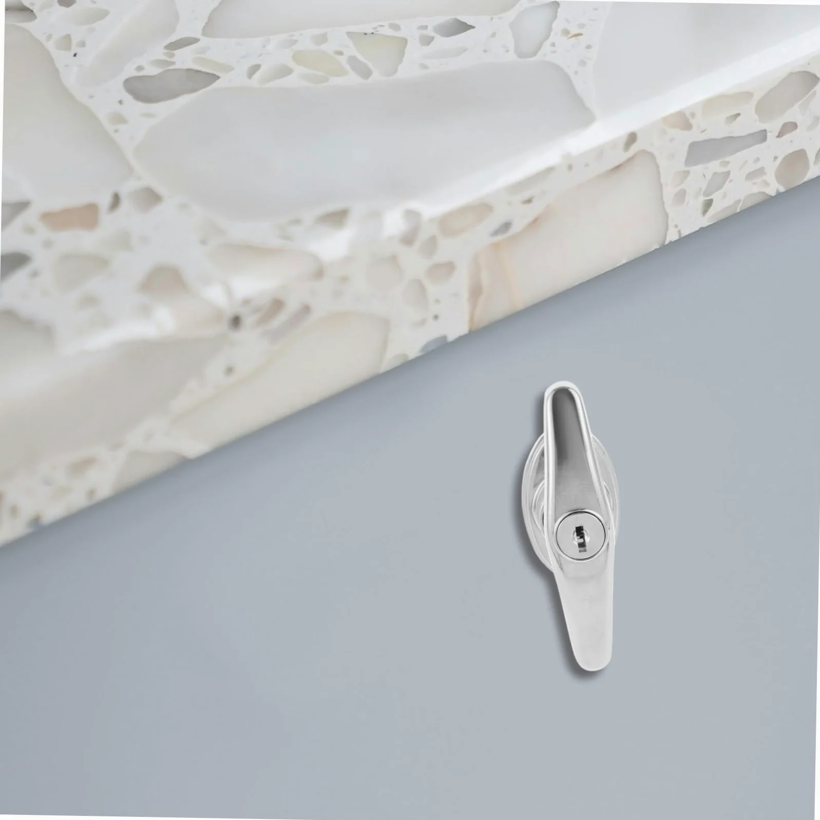 SHINEOFI 4 Set Serratura maniglia porta armadio elettrico armadio con chiave serratura cassettiera per cassetto per vetrina Lega di zinco Silver