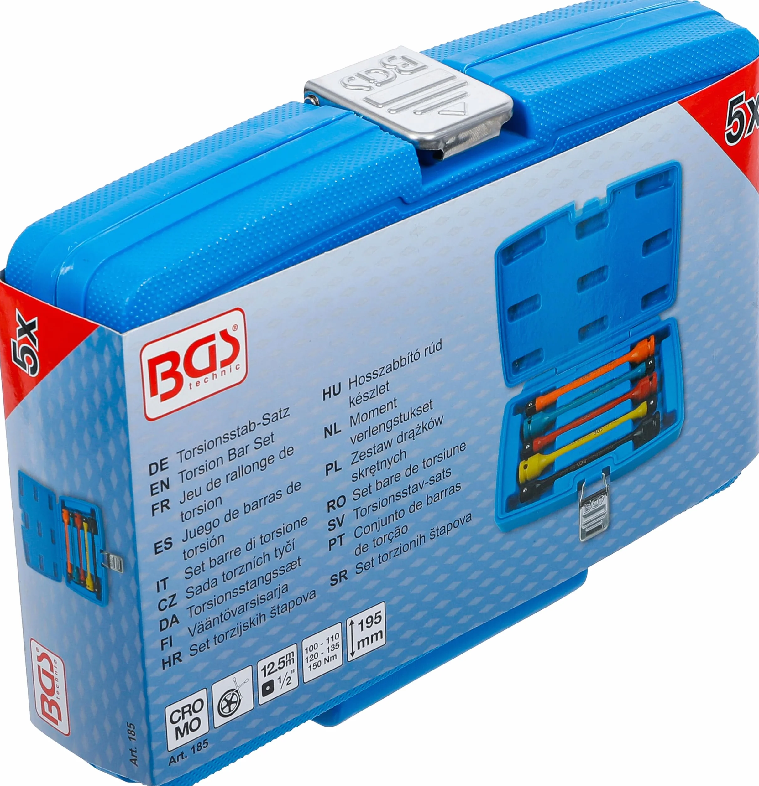 BGS 185 Set barre di torsione 12,5 mm 1/2" 100-150 Nm 5 pz.
