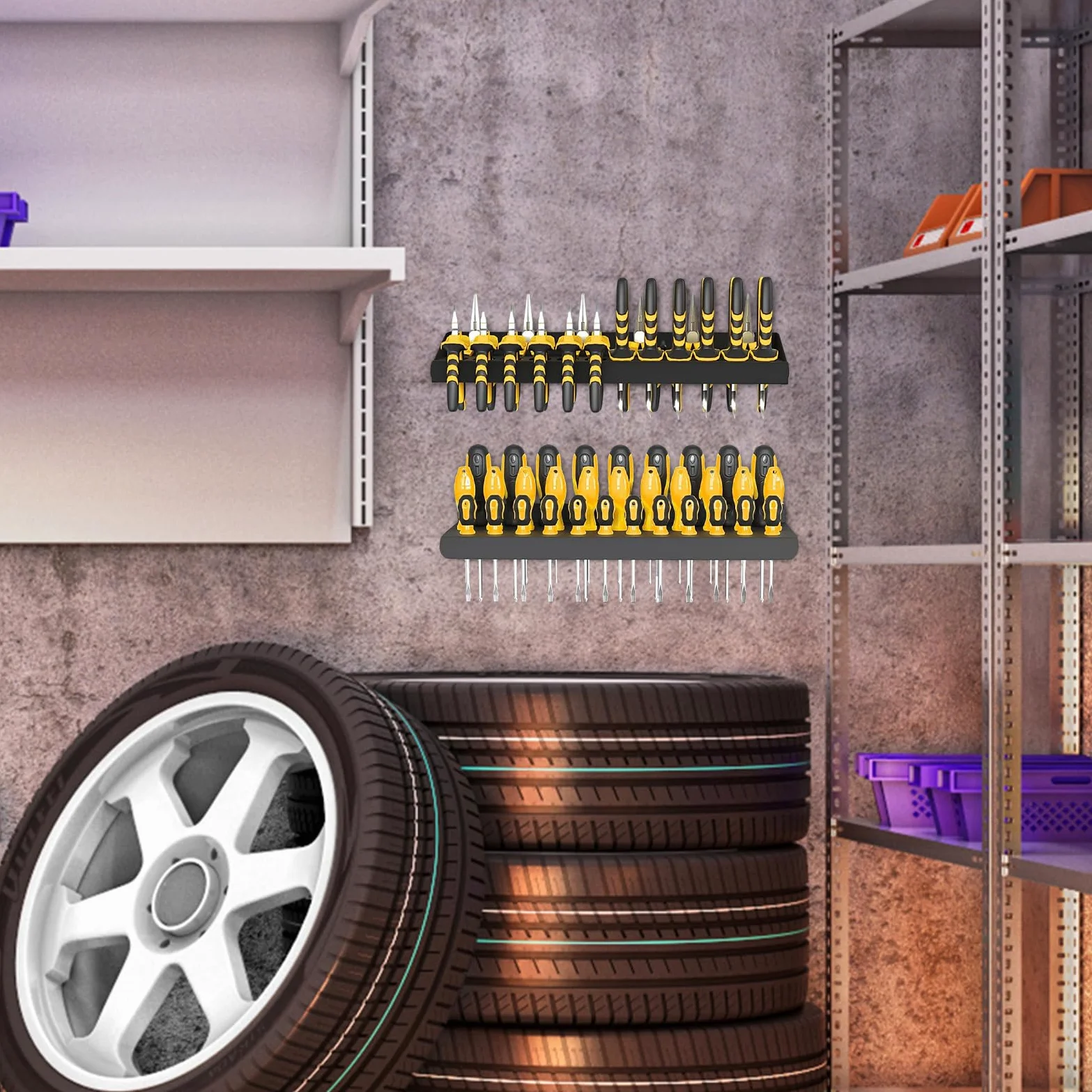Rastrelliera Porta Cacciaviti Multifunzionale Organizer Porta Attrezzi | Rastrelliera da Parete in Ferro Robusto per Cacciaviti Multifunzionale, Portautensili per Dormitorio, Casa, Officina, Soggi