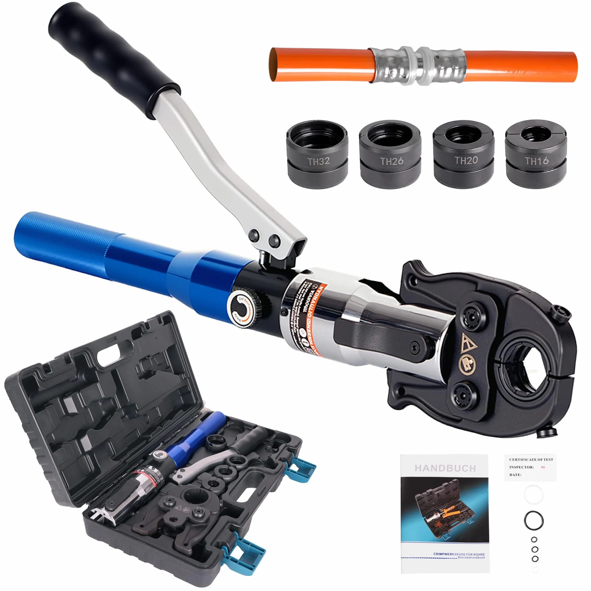 AMZCNC Pinza a pressa professionale idraulica per tubi compositi TH 16-20-26-32
