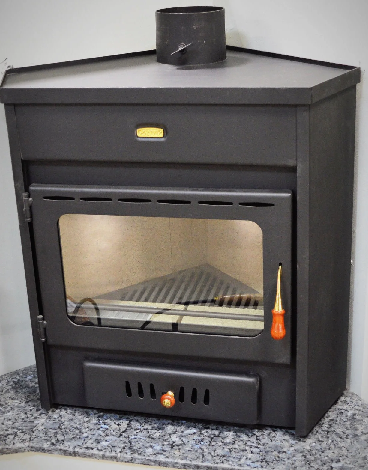 Prity AMB Bruciatore a legna 12kw combustibile solido per stufa ad angolo