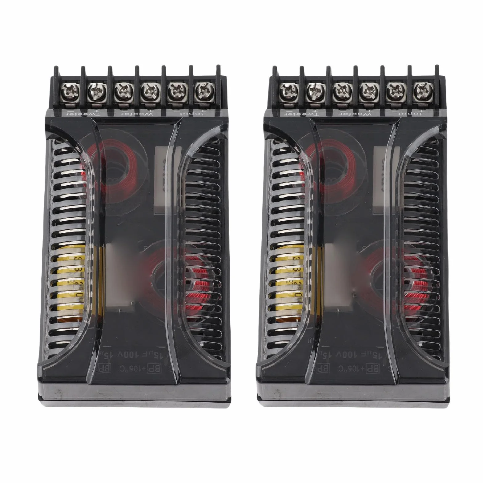 Divisore Di Frequenza Auto 2 Vie Crossover Protezione Sovracorrente Dissipazione Calore Universale Compatibile Con Altoparlanti Auto 2 Pezzi