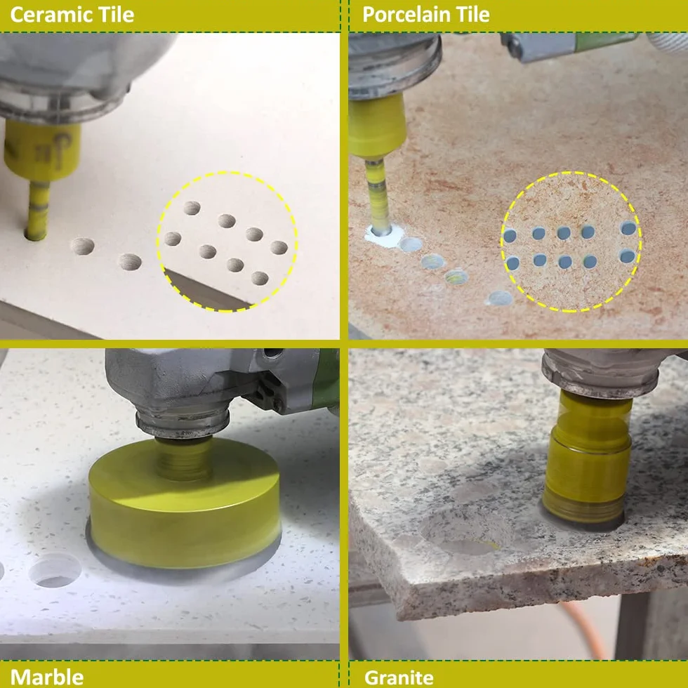 SANLEETEK Punte per Trapano Diamantate 40mm M14 Fresa Diamantata per Ceramica Porcellana Marmo Granito