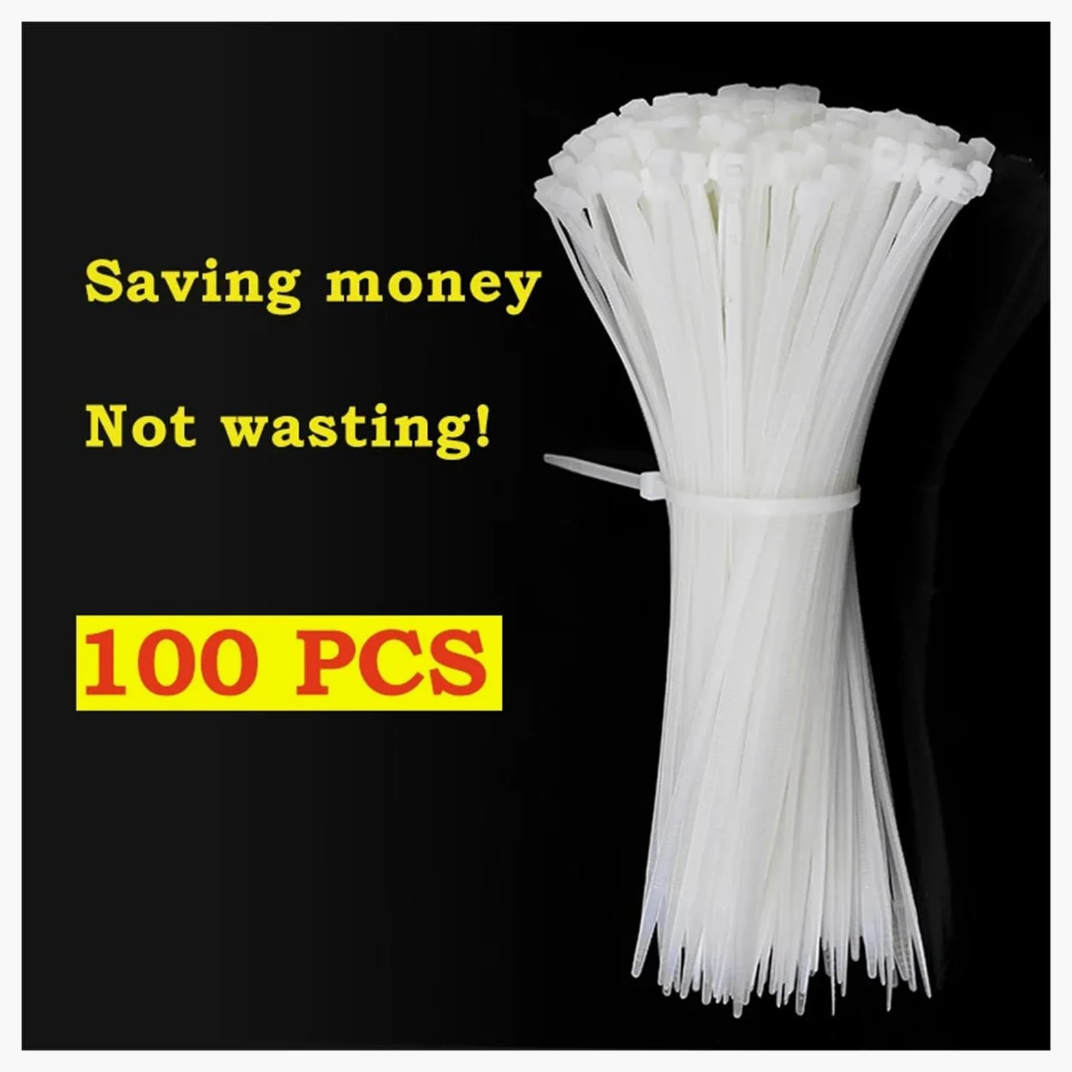 Fascette per Cavi Fascette stringicavo autobloccanti in Nylon, 100 Pezzi, Fascette stringicavo Colorate in plastica, Fascio di Fascette Bianche(3.5x250(White) 100pcs)