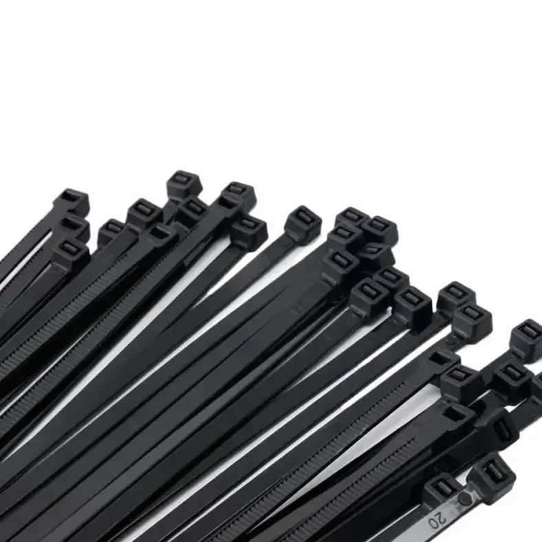 Fascette autobloccanti in nylon nere cinghie di fissaggio ad anello riutilizzabili in plastica regolabili (8 x 500 mm)