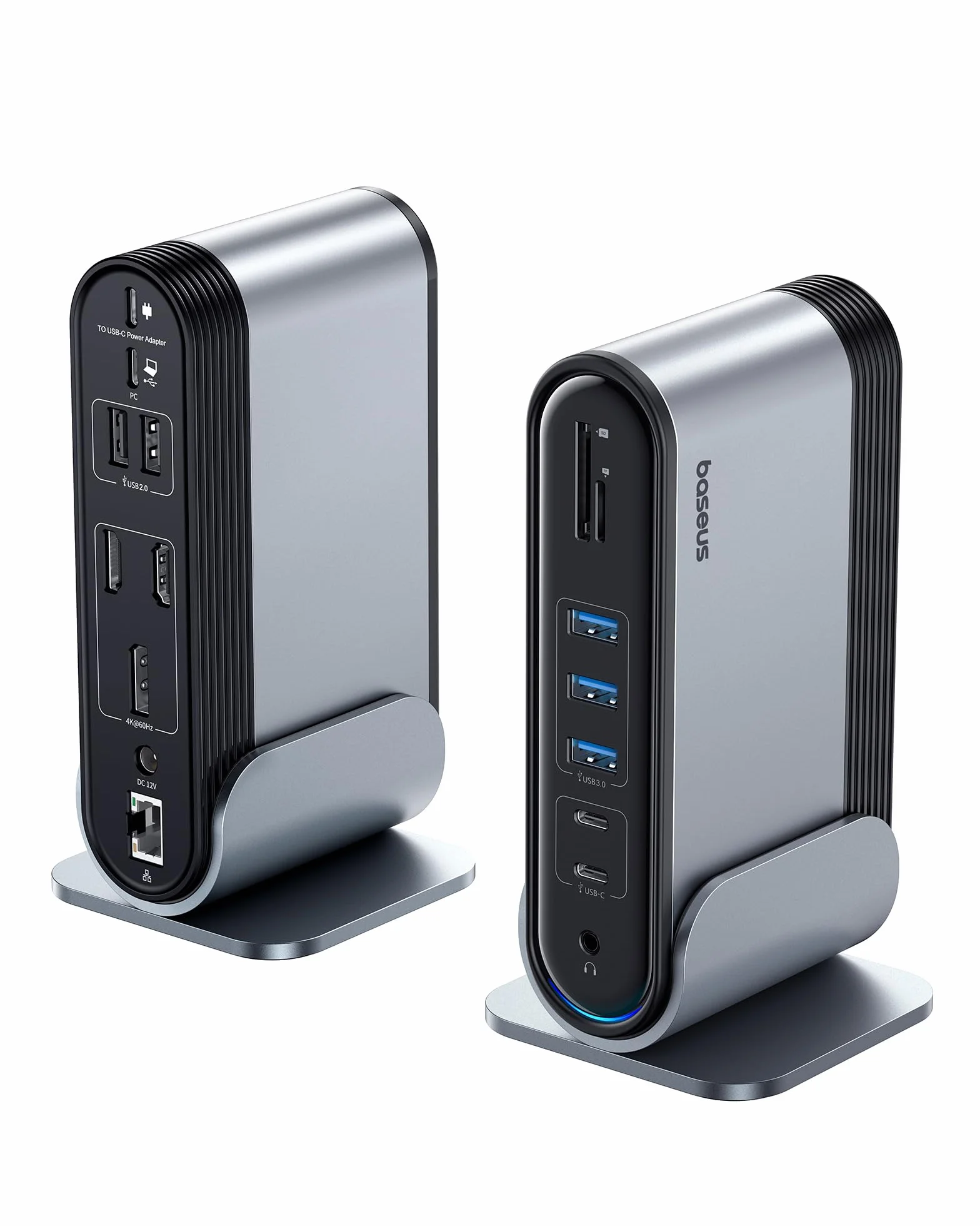 Baseus Docking Station 17 in 1 3 monitor 4K a 60Hz Adattatore con 2 HDMI, DisplayPort, 5 USB Data 3.0 5 Gbps, PD 100 W, Gigabit Ethernet per HP/Lenovo/Dell/MacBook/Surface Laptop