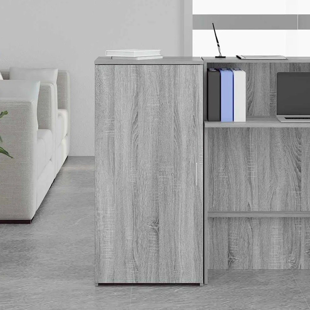 Sonoma - Armadietto portaoggetti grigio 50 x 45 x 103,5 cm, in materiale legno, salvaspazio, con ripiano, per ricevimenti, cantine, balconi e giardino