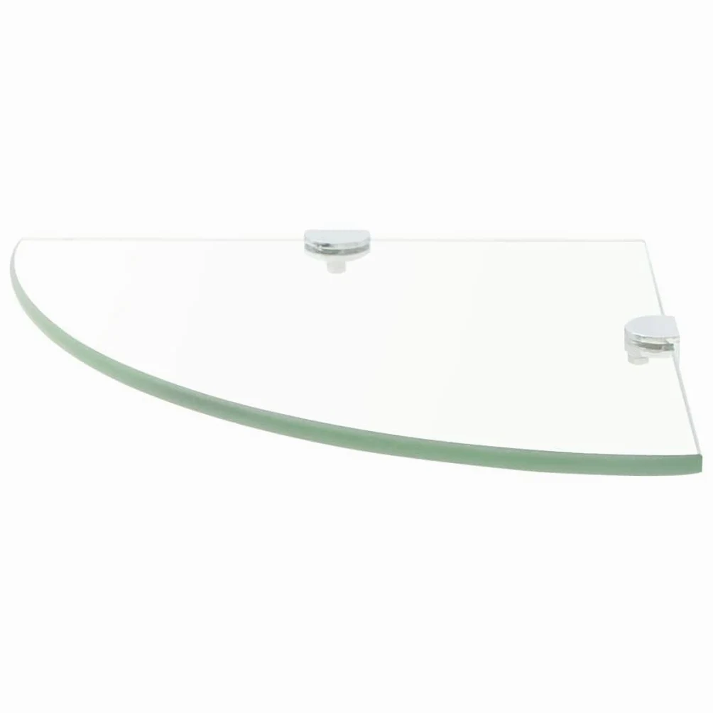 Confezione da 2 mensole sospese in vetro cromato, mensole trasparenti da parete per soggiorno, camera da letto e ufficio, elegante soluzione per riporre librerie e credenze