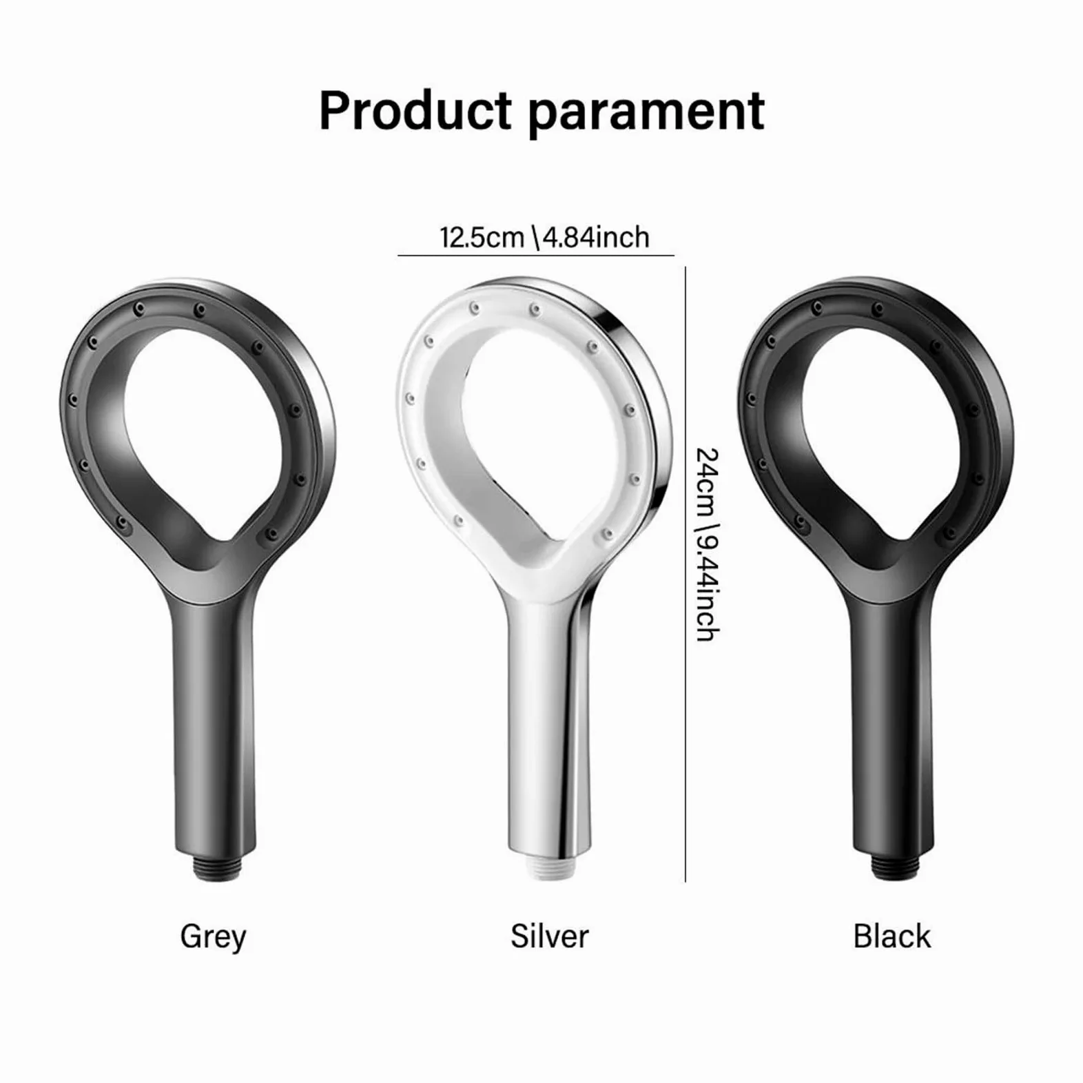Soffione doccia ad alta pressione, soffione doccia portatile per il bagno, per risparmiare acqua in viaggio(Silver)