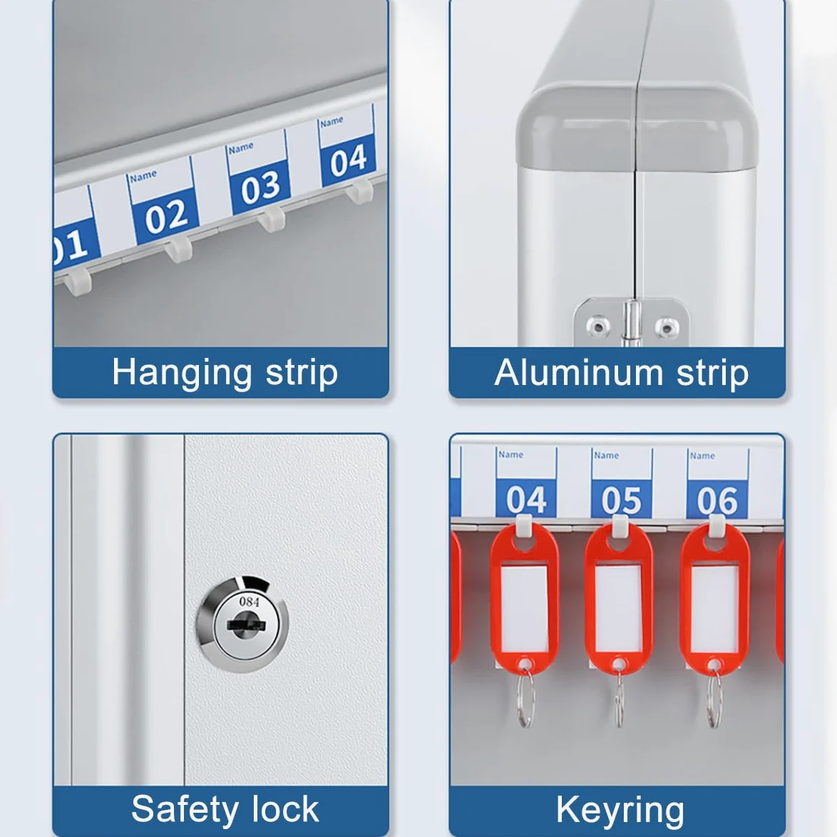 Armadietto portachiavi da parete con 48 Hoo ed etichette - Key nizer per case comunali e concessionarie auto - Soluzione Sto efficiente per un facile accesso