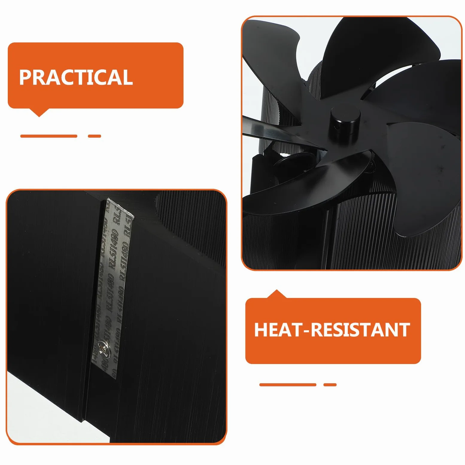 Homoyoyo Ventilatore per Riscaldamento Alimentato a Calore Ventilatore per Focolare Efficiente Distribuisce Aria Calda in Stanza Compatibile con Riscaldamenti a Legna, Gas o Pellet senza Ne