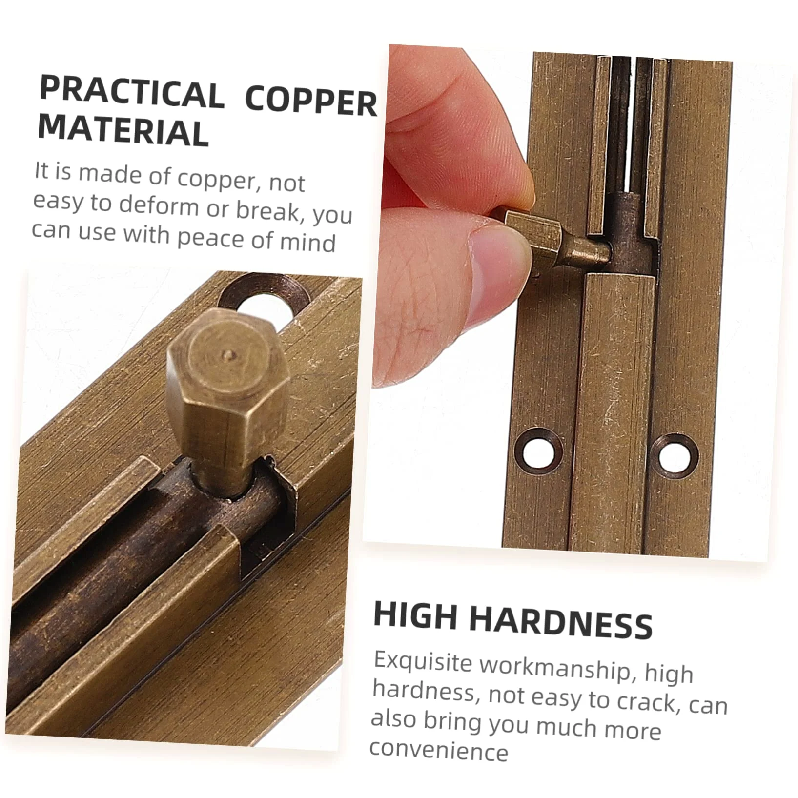 OSALADI 3pezzi Serratura Scorrevole Rame Antico Chiusura Per Porte e Finestre Sicurezza Per Interni Ed Esterni Design Elegante e Resistente Facile Installazione e Massima Durata