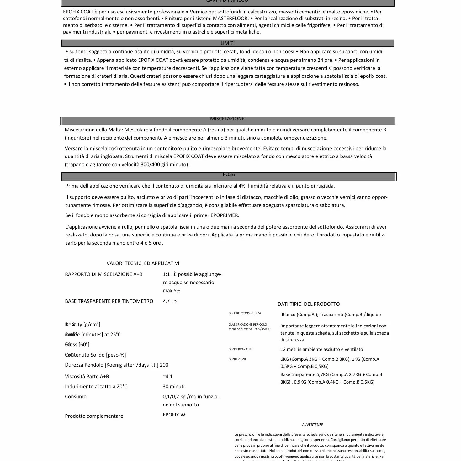 Resina Epossidica Satinata Epofix Coat RAL9010 1 Kg 12 MQ