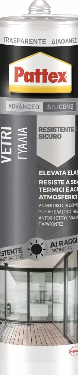 Pattex Sigillante Silicone Neutro per Vetri e Specchi Trasparente 280 ml