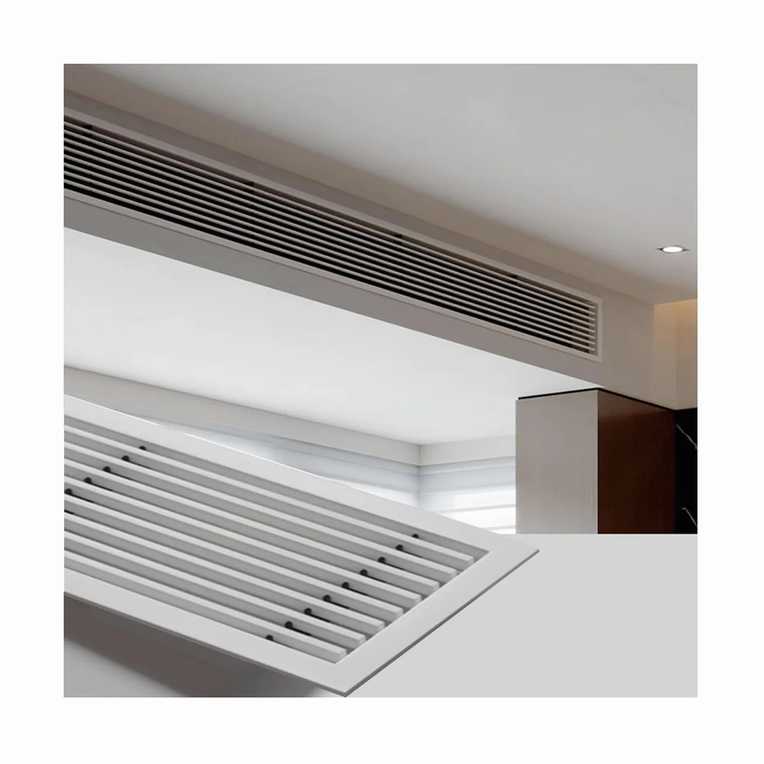 Griglia di ventilazione regolabile per aria condizionata centralizzata, struttura in plastica ABS per la ventilazione del soggiorno e del garage