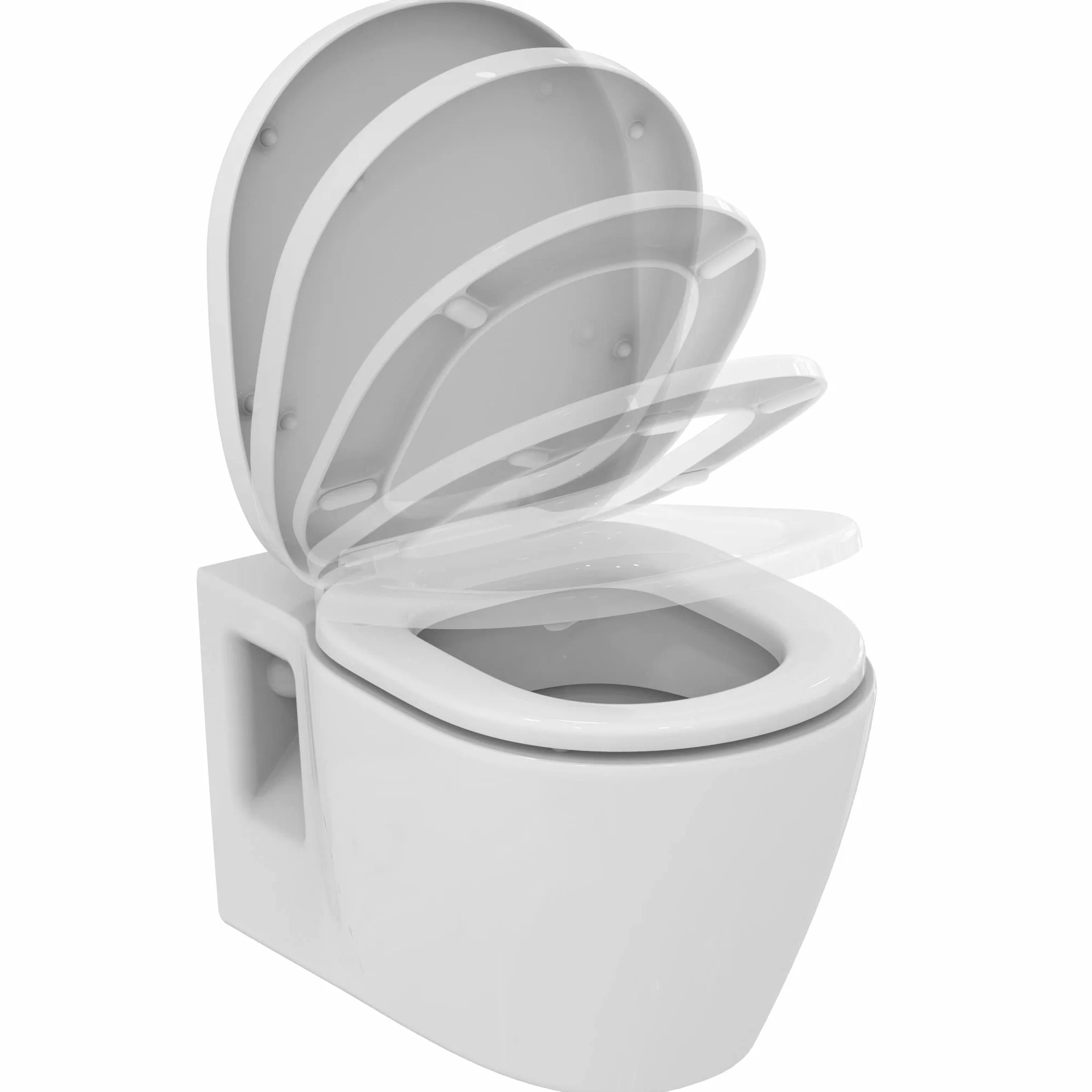 Ideal Standard - Connect, WC a parete completo di sedile WC a chiusura lenta, E-Packaging dedicato al trasporto in ceramica, bianco