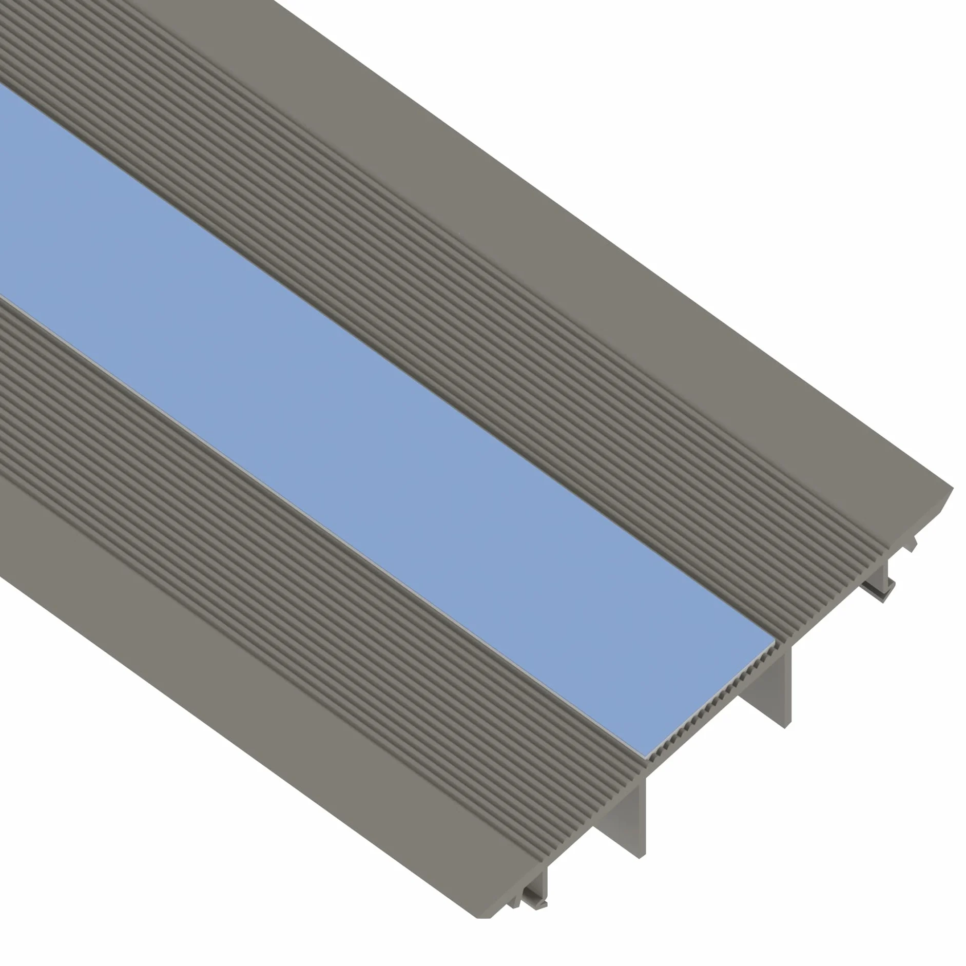 Habengut Guida cavo per pavimento PVC grigio cavo semicircolare 3 cavi larghezza 7,5 cm lunghezza 1 m