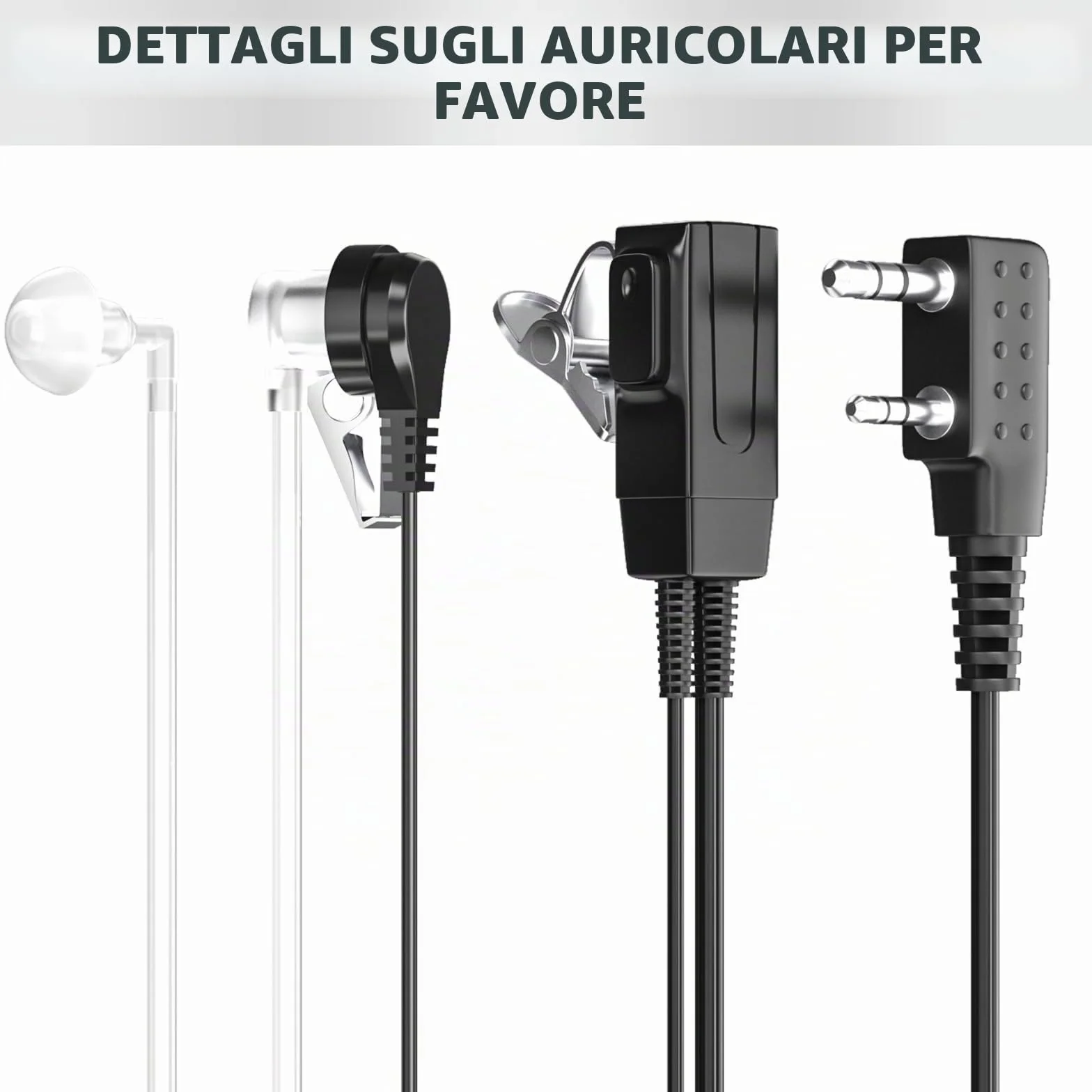 Walkie Talkie Headset con tubo sonoro compatibile con Walkie Talkie BF-88E 888S UV5R UV5RE Baofeng UV 5R BF-88E BF-888S Radio (6 pezzi)