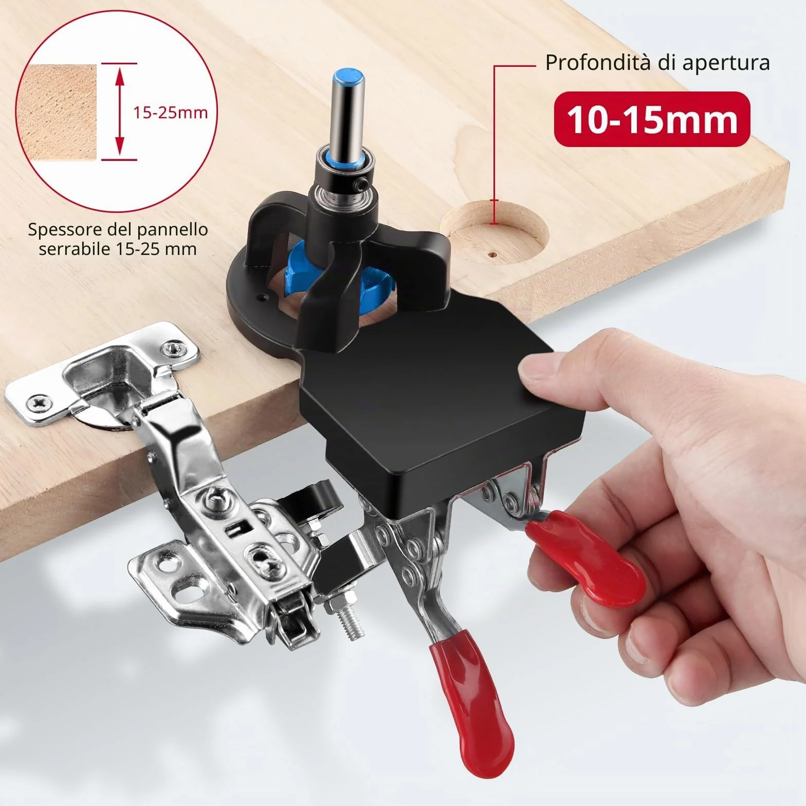 XUNTOP Dima di Foratura Cerniera 35mm Doppia Clip Fissa per Cerniere Nascoste in Lega di Alluminio