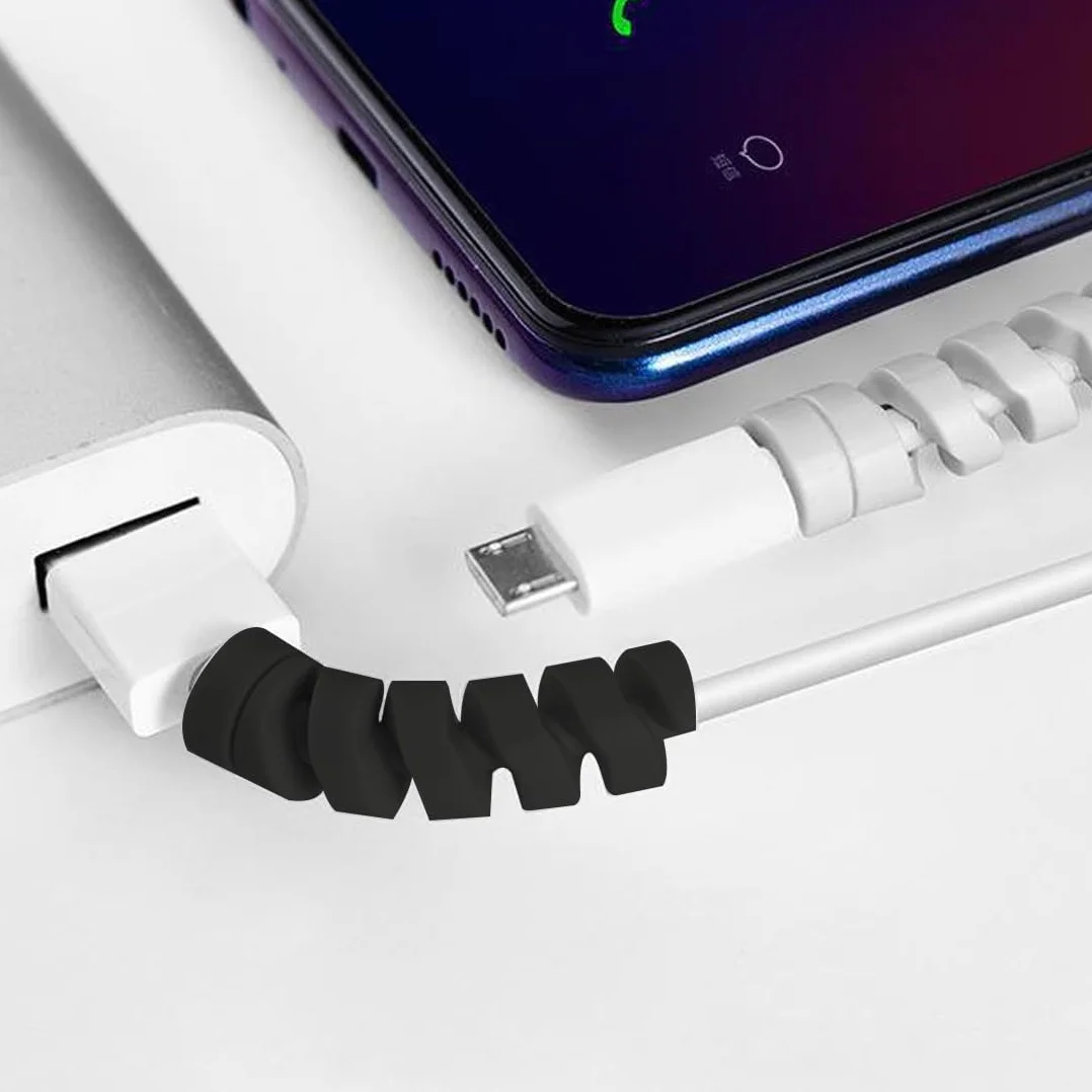 14 Pezzi Protezione Cavo Copri Caricatore per Caricatore Tipo-C Caricamento Rapido Tutti i Telefoni Cavo Mouse Cavo USB (Bianco + Nero)