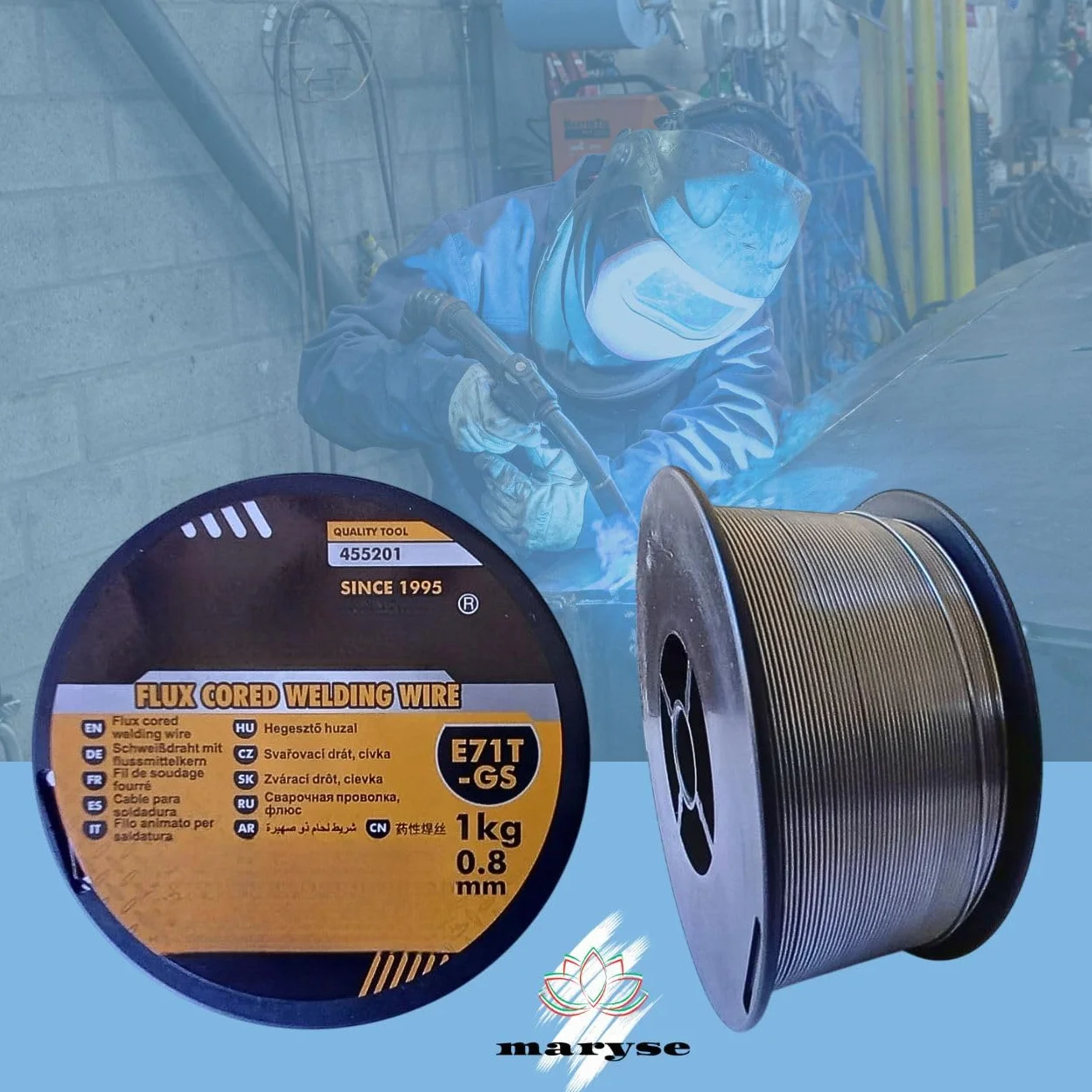 Filo Animato 0.8mm per Saldatura MIG No Gas Flux Cored Kg1