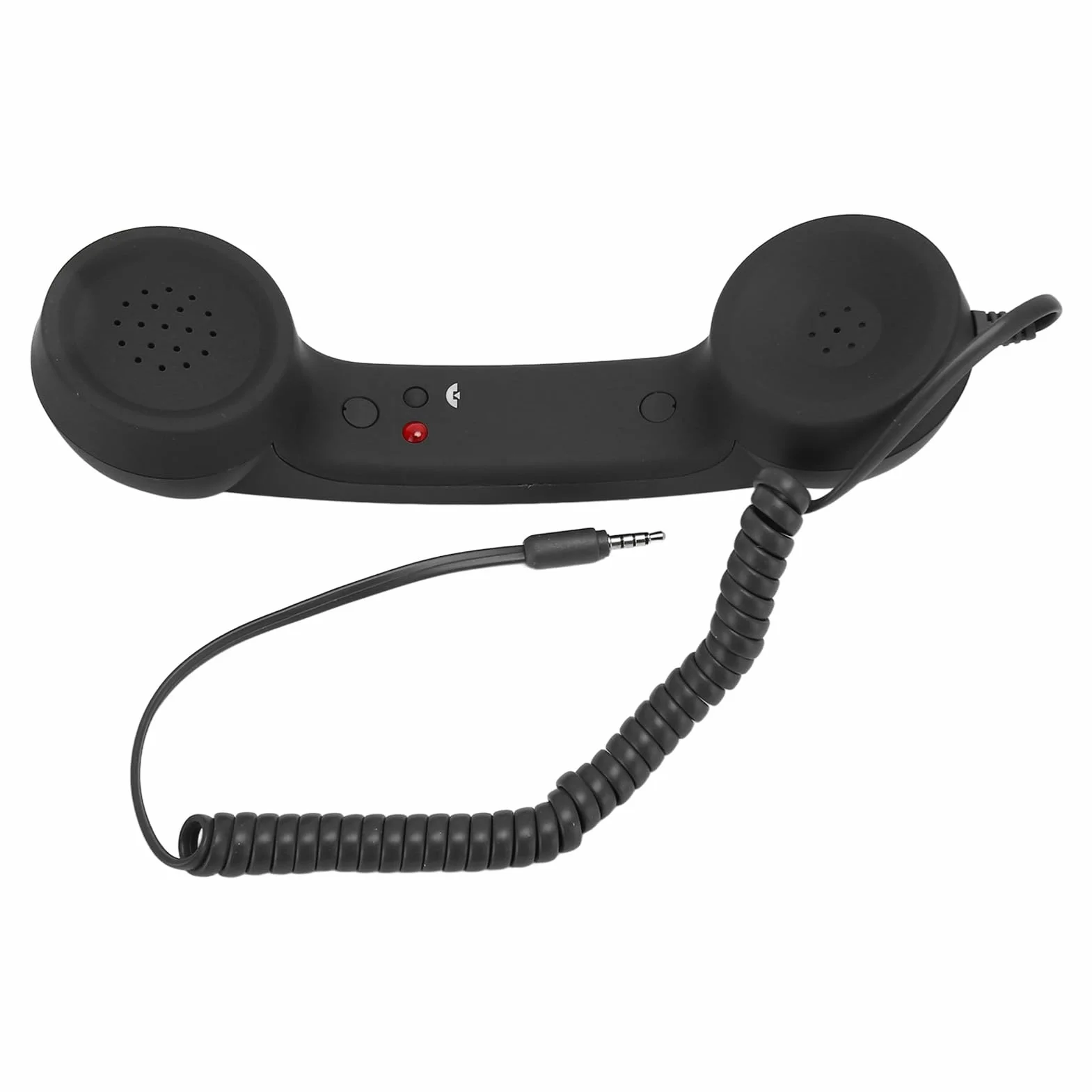 VBESTLIFE Ricevitore Telefonico Vintage, Microfono Ricevitore Cellulare retrò per Tutti gli Smartphone e Computer con Jack da 3,5 Mm (BLACK)