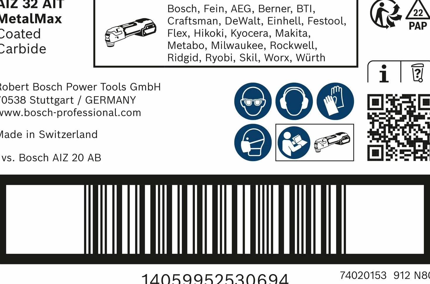 Bosch Professional Expert MetalMax AIZ 32 AIT Lame 32 mm Accessori Multitool