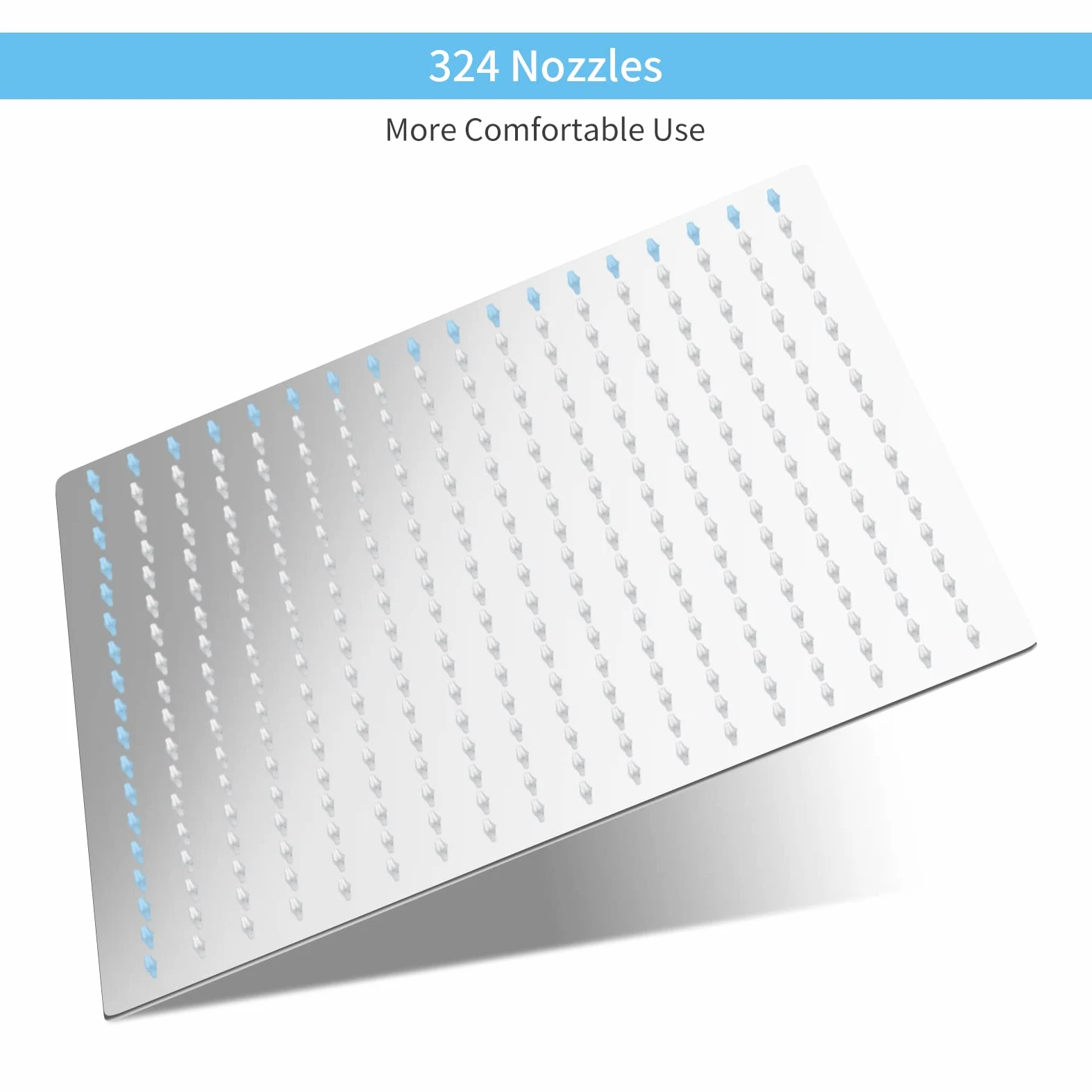 Soffione Doccia, 16 Pollici Quadrata Docce fisse Ultrasottile in Acciaio Inox, Testa di Doccia a Pioggia ad Alta Pressione a Anticalcare, 40X40 cm, finitura cromata lucida