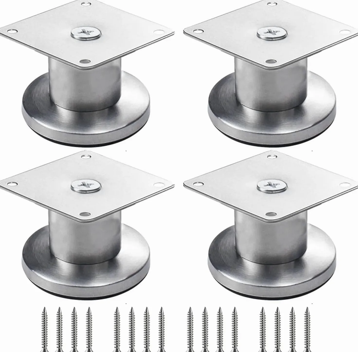 Feng Shui， Gambe per mobili Set di 4 Gambe per mobili, Piedini per Tavolo Regolabili in Acciaio Inossidabile, Gamba di Supporto per Divano di Ricambio per carichi Pesanti, per Supporto TV Letto Piano