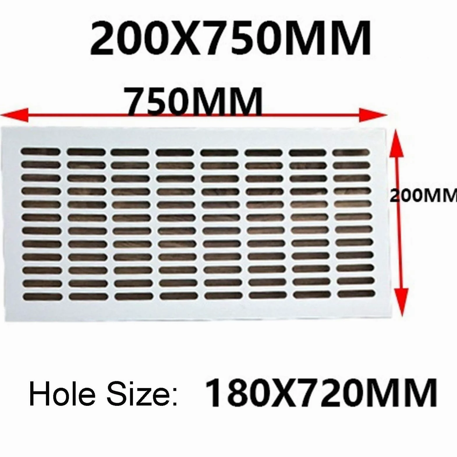Copertura per griglia di ventilazione, Copertura della griglia di ventilazione in lega alluminio for pareti(Golden,200x550mm)