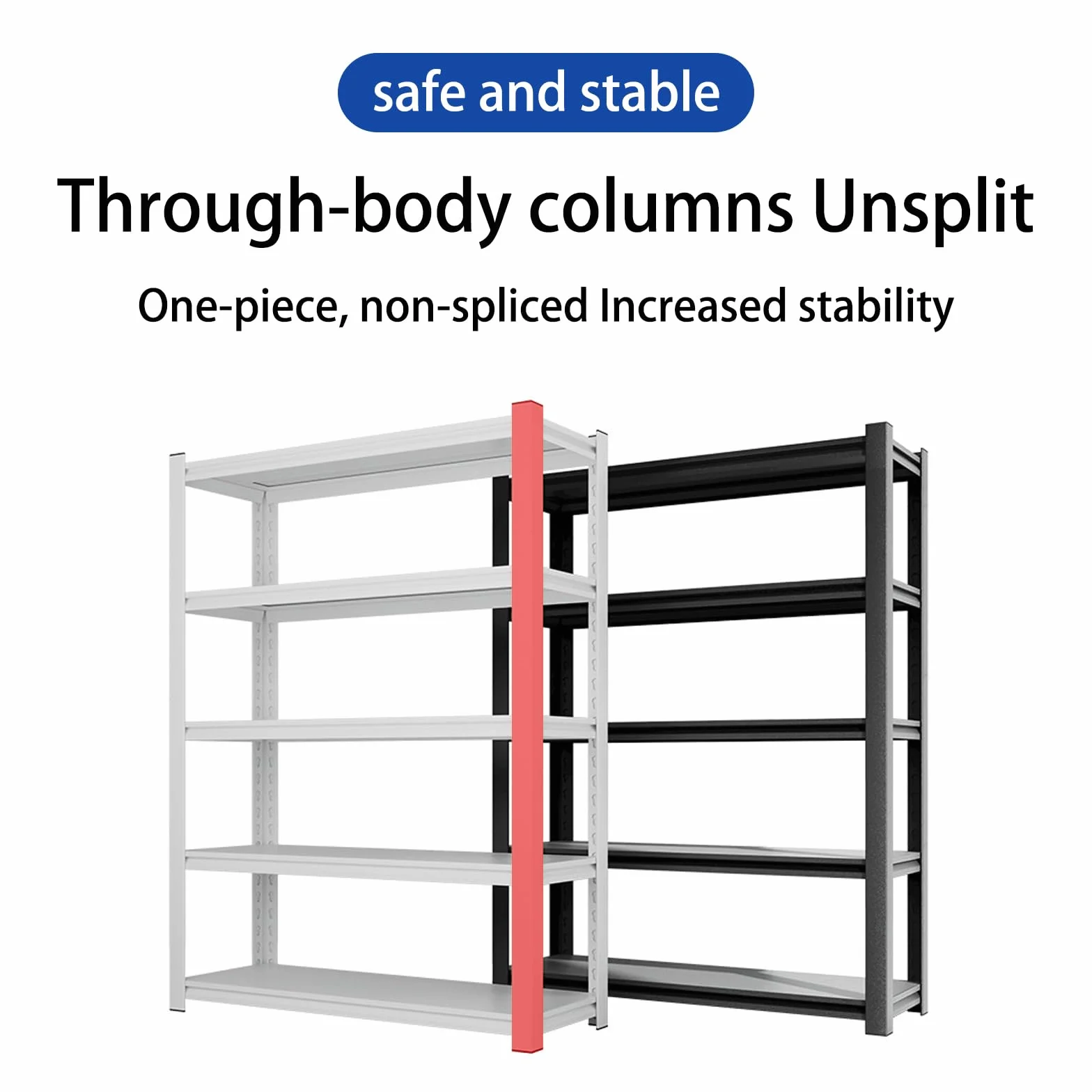 Scaffale in metallo resistente a 5 ripiani, regolabile, per garage, cantina e magazzino, 182,9 x 149,9 x 40,6 cm (altezza x larghezza x profondità), facile da montare, mensole nere durevoli