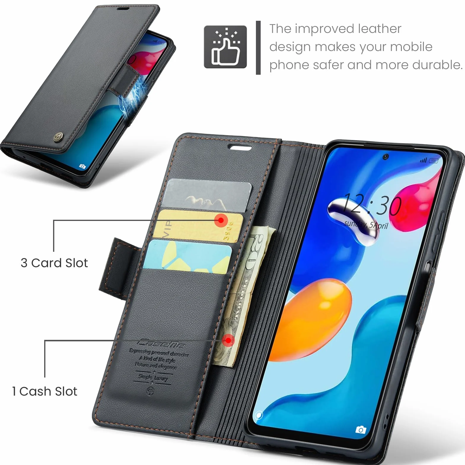 Cover per Xiaomi Redmi Note 11 4G/ Note 11S 4G Custodia Portafoglio [Blocco RFID] Pelle PU Wallet Case Flip Libro con Porta Carte Flip Case per Redmi Note 11/ Note 11S 4G/ Note 12s 4G, Nero