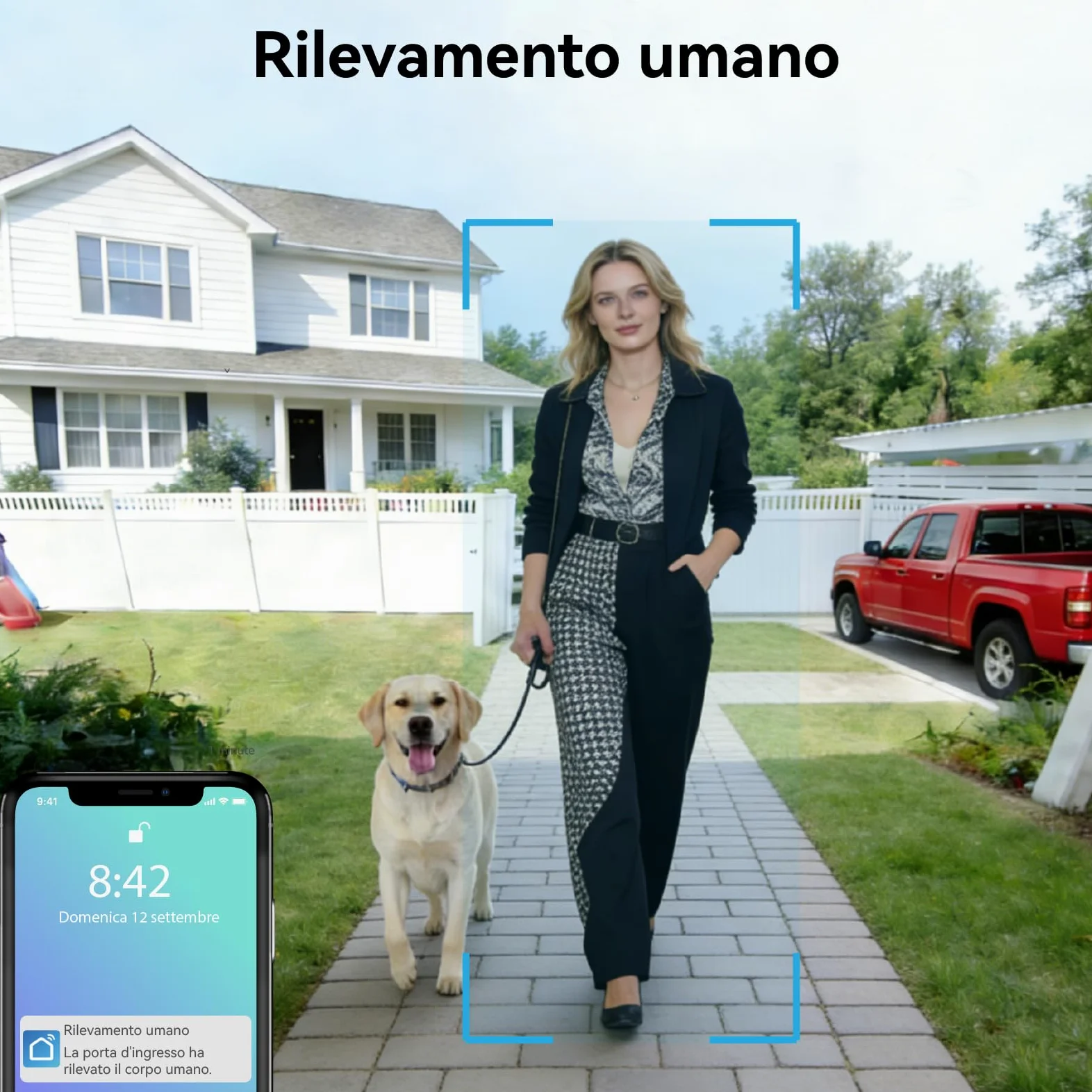 Sistema di videocitofono a 2 fili KW02, 1080p e Audio Bidirezionale, sblocco remoto porta/cancello, controllo accessi APP/RFID, touch screen da 7 pollici, Rilevamento Presenza, Argento