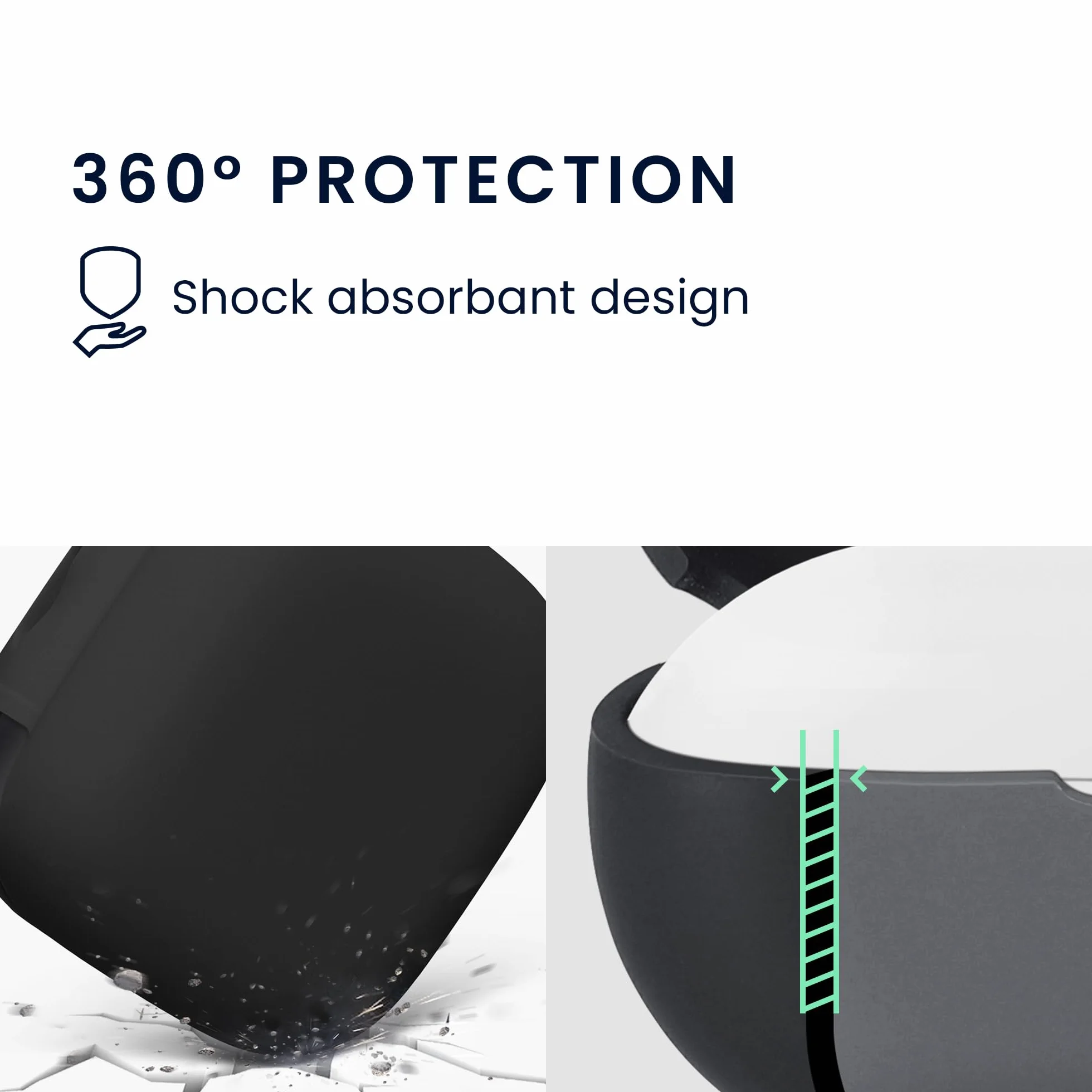 kwmobile Custodia Caricatore Compatibile con Anker Soundcore P30i - Cover Silicone nero - Rivestimento Gommato Protezione con Gancio