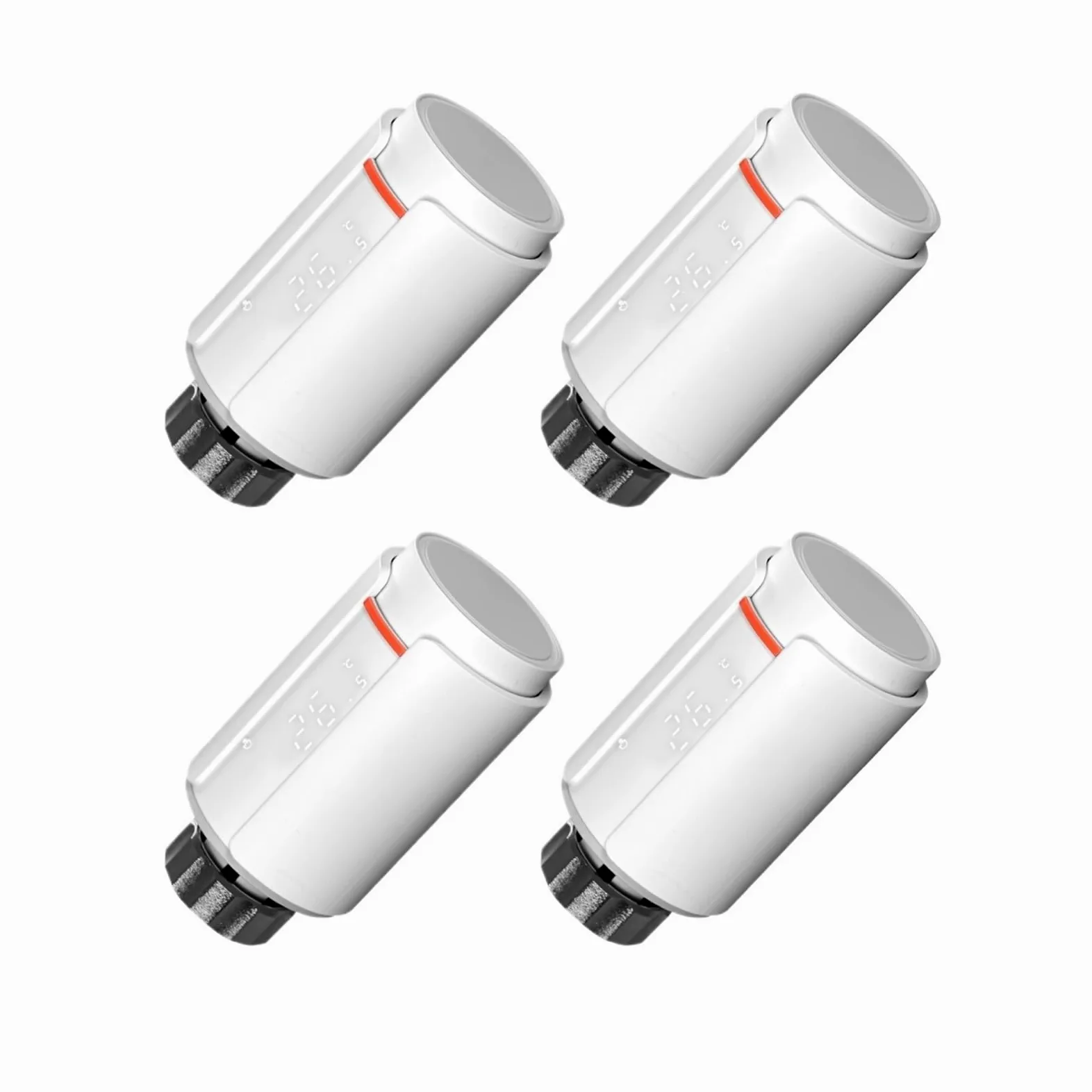 Valvola Termostatica For Radiatore Smart TRV Supporto Programmabile App Regolatore Di Temperatura Remoto Regolazione Automatica(4 Pcs)