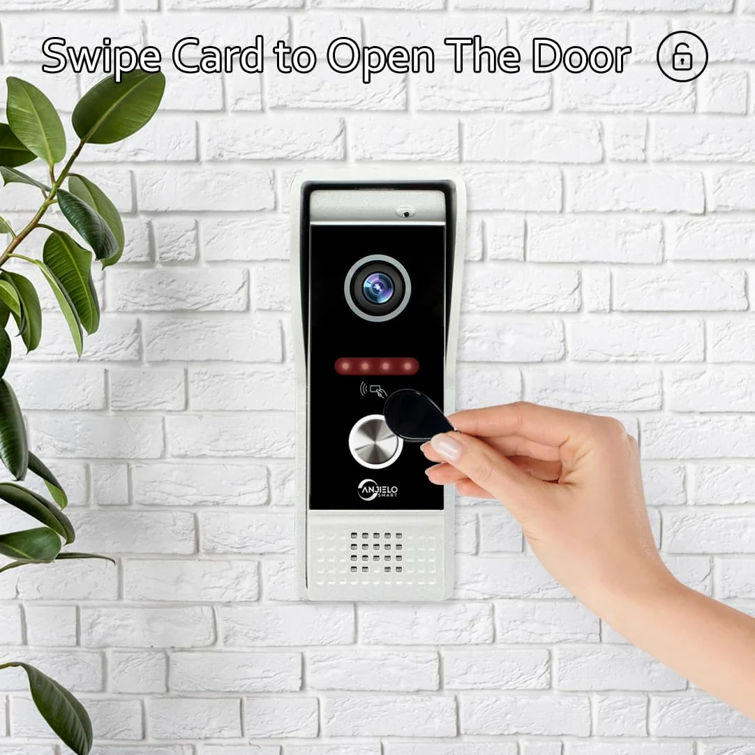 Videocitofono per campanello 1080p, con monitor touch screen da 7 pollici, rilevamento del movimento, metodi di sblocco multipli