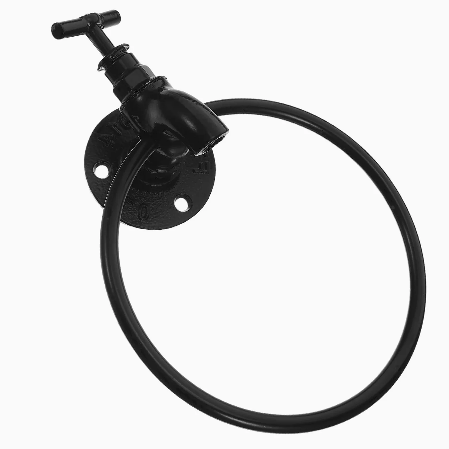 Healeved Portasciugamani da Parete Anello Porta Strofinacci Robusto Portasciugamani da Bagno in Ferro Nero Accessorio per Cucina e Bagno