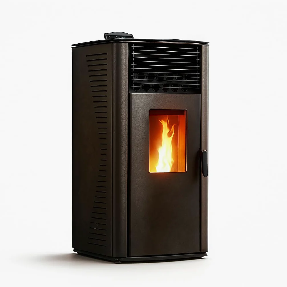 Stufa a pellet Anita 12 kW Nero Sannover + Kit di installazione completo