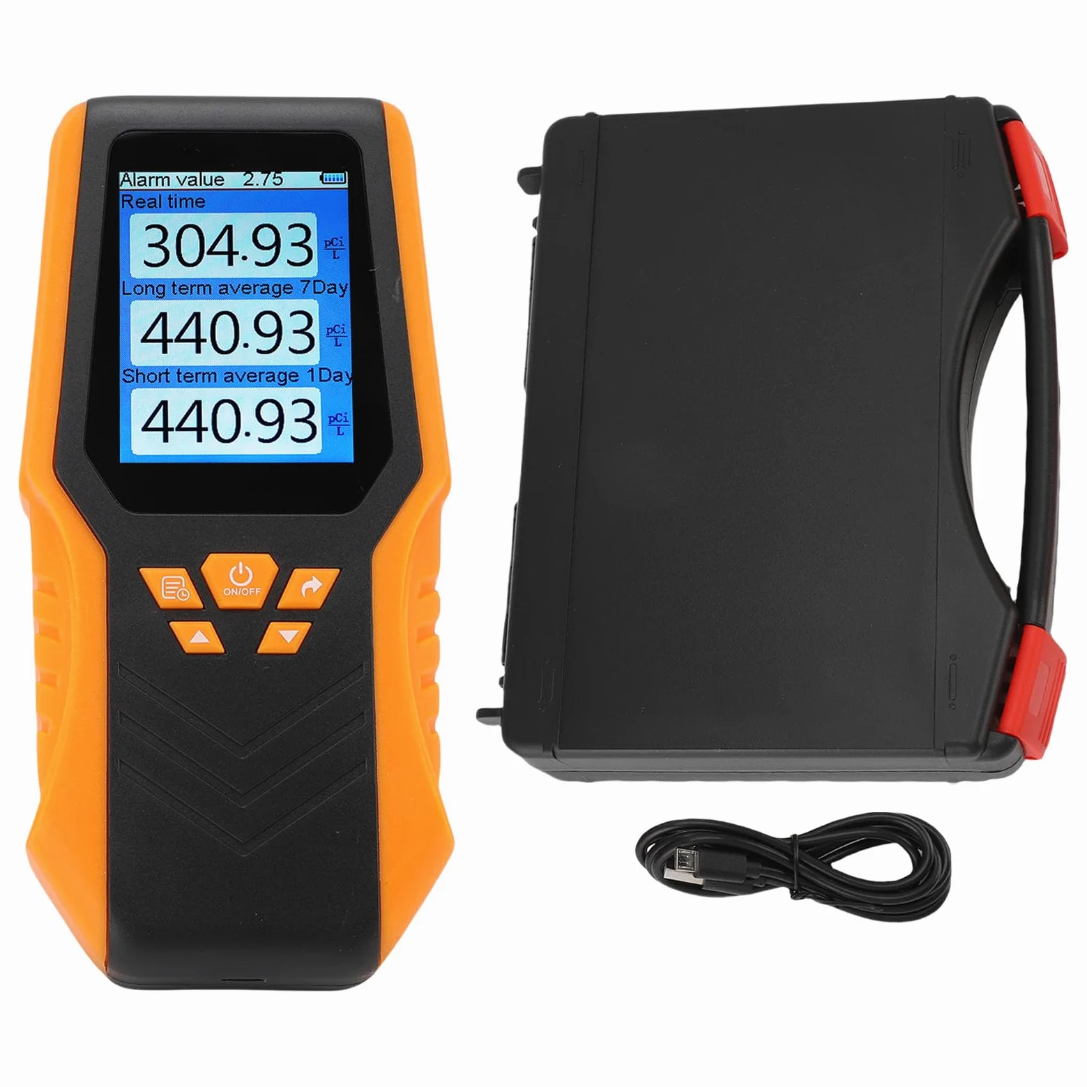 Eujgoov Rilevatore di Radon Letture Digitali, Monitor Portatile con Display LCD per Casa, Ufficio, Scuola, Letture Accurate, Design Compatto, Batteria Ricaricabile