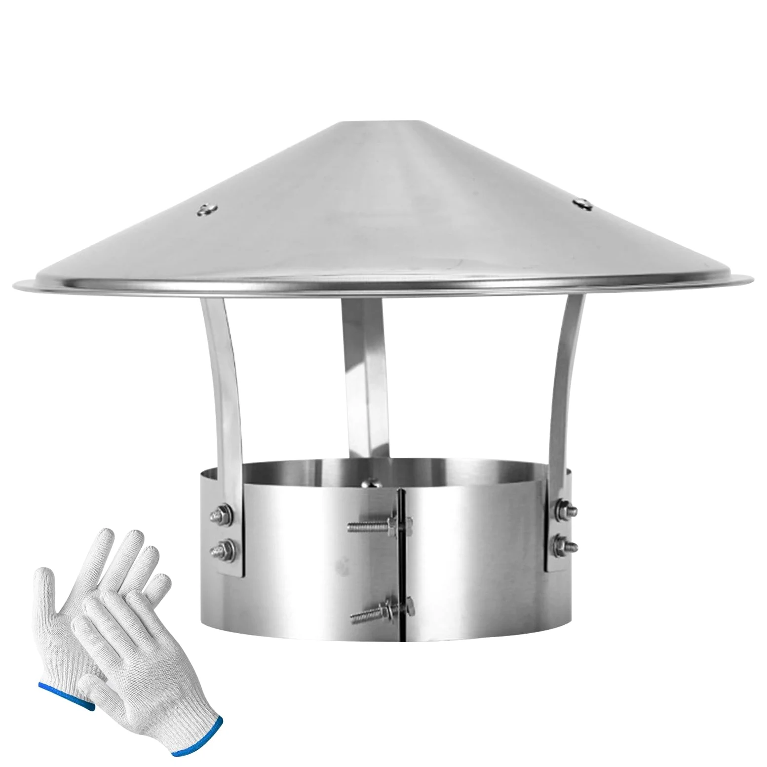 Comignolo Antipioggia Acciaio Inox Comignolo Canna Fumaria Per Camino Tetto | Tappo per Camino, Cappello del Camino Antivento Antivento Tetto Sfiato Accessori Inclusi, per Aerazione(315mm/12.5")