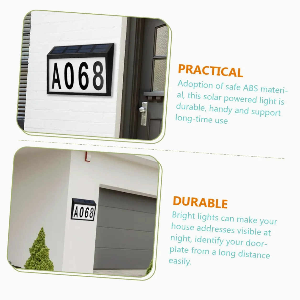 BESTonZON 1 Set targa solare luci per esterni lampade luce solare numeri civici accesi numeri di di indirizzo numero luce della porta lampada a muro il addominali